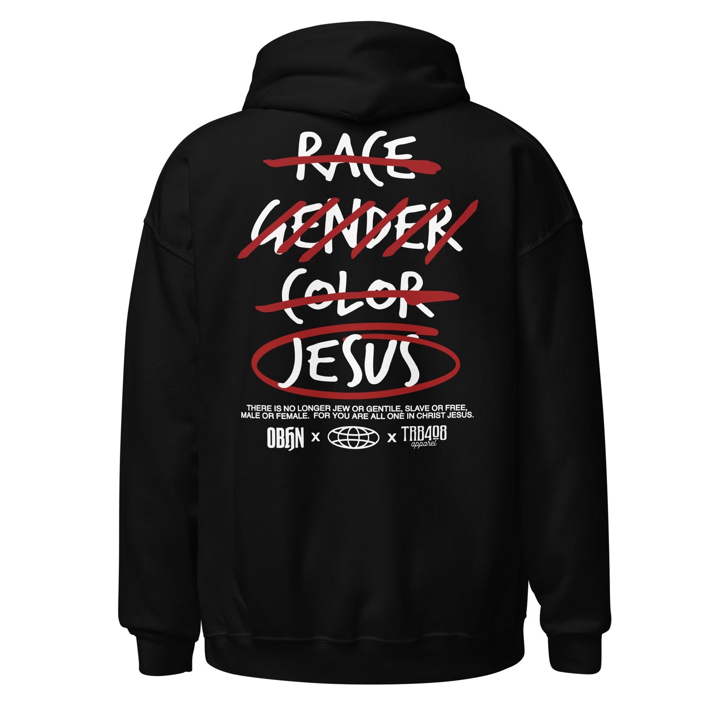 Black G328 Cross-Out Hoodie, Back, Christian Apparel
