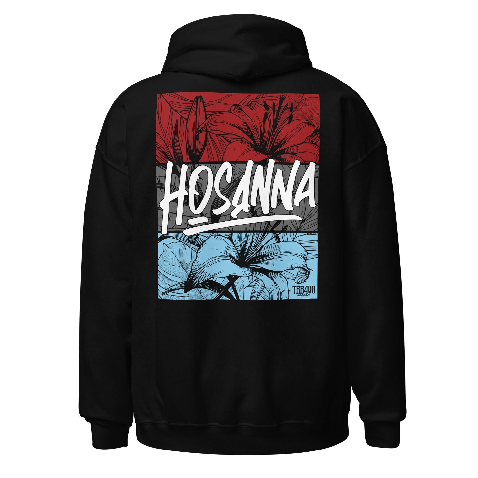Black Hosanna Hoodie, Back, Christian Apparel
