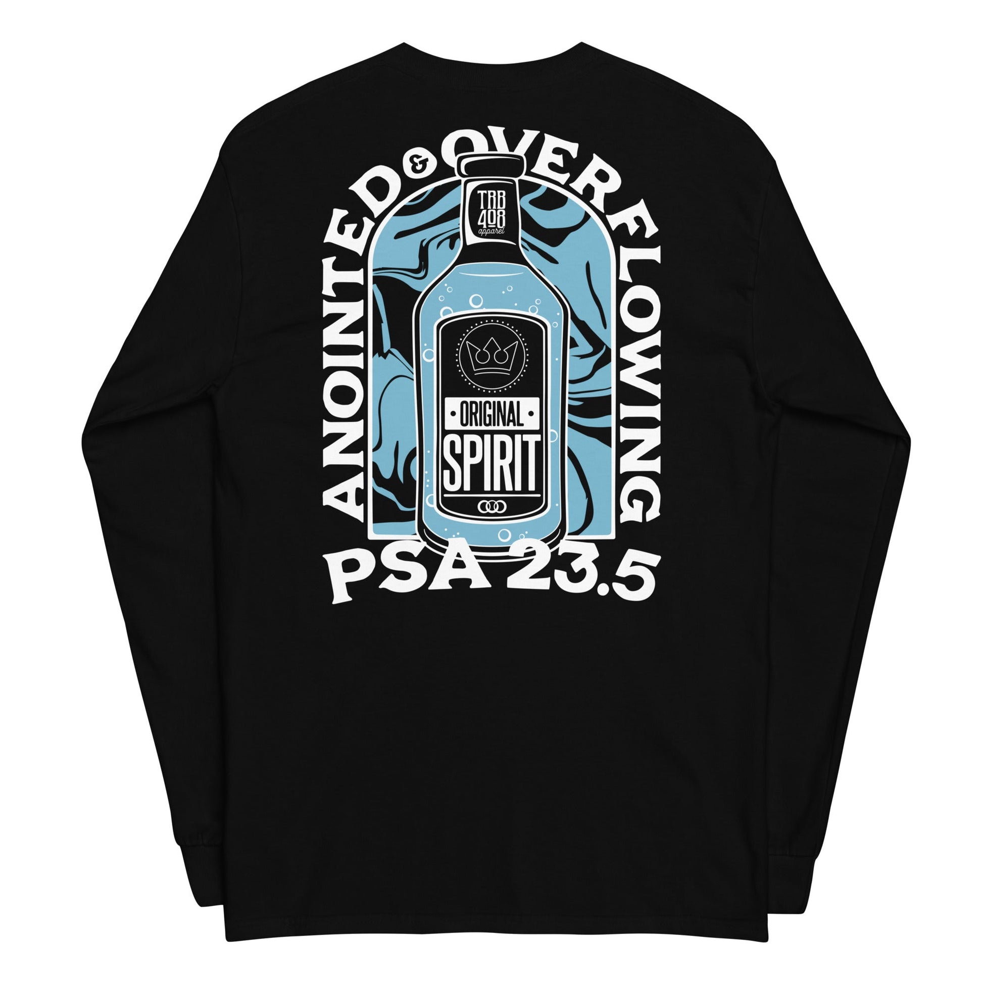 Black long sleeve A&O Tee, Back, Christian Apparel