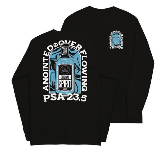 Black long sleeve A&O Tee, Front and Back, Christian Apparel
