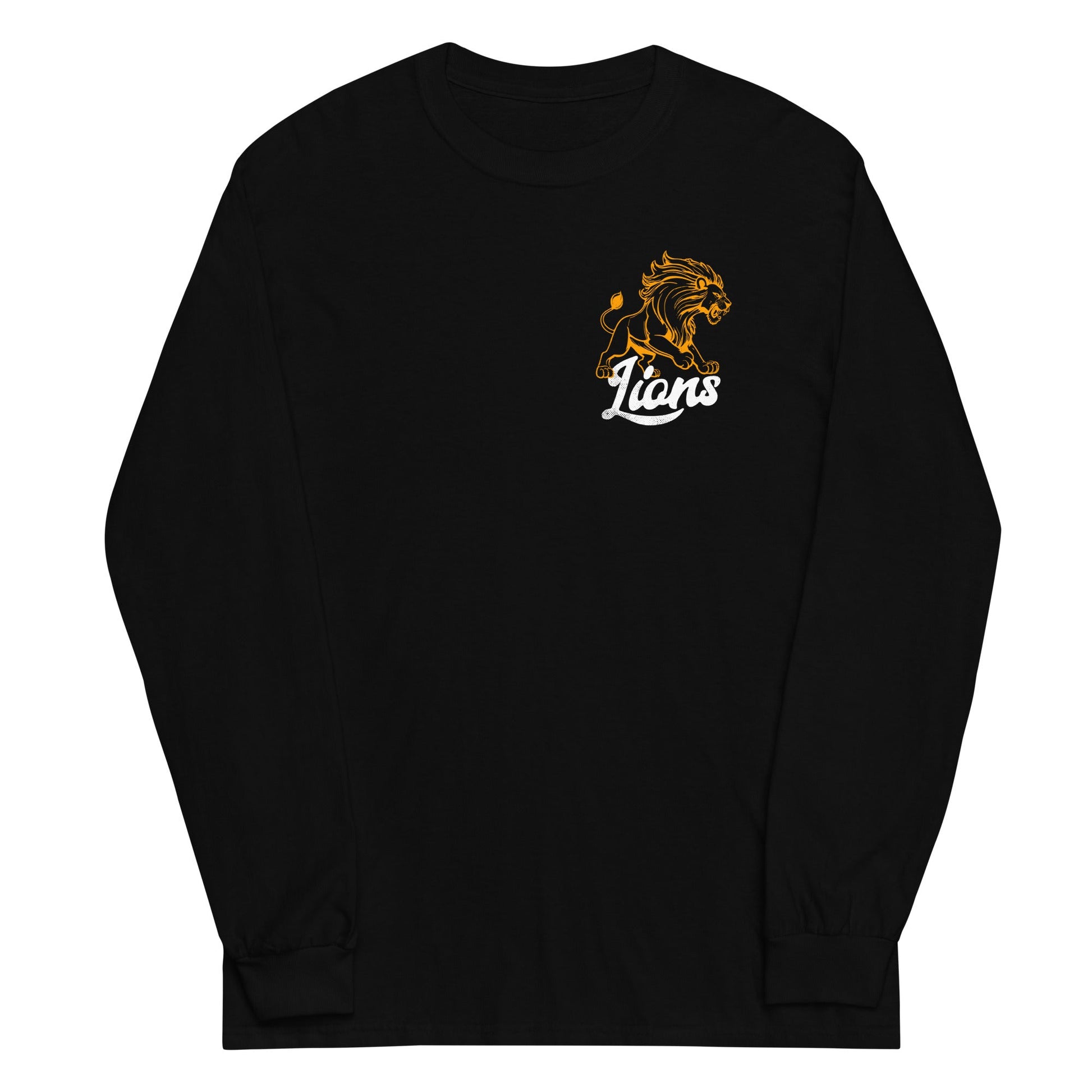 Black long sleeve Bold As Lions Tee, Front, Christian Apparel