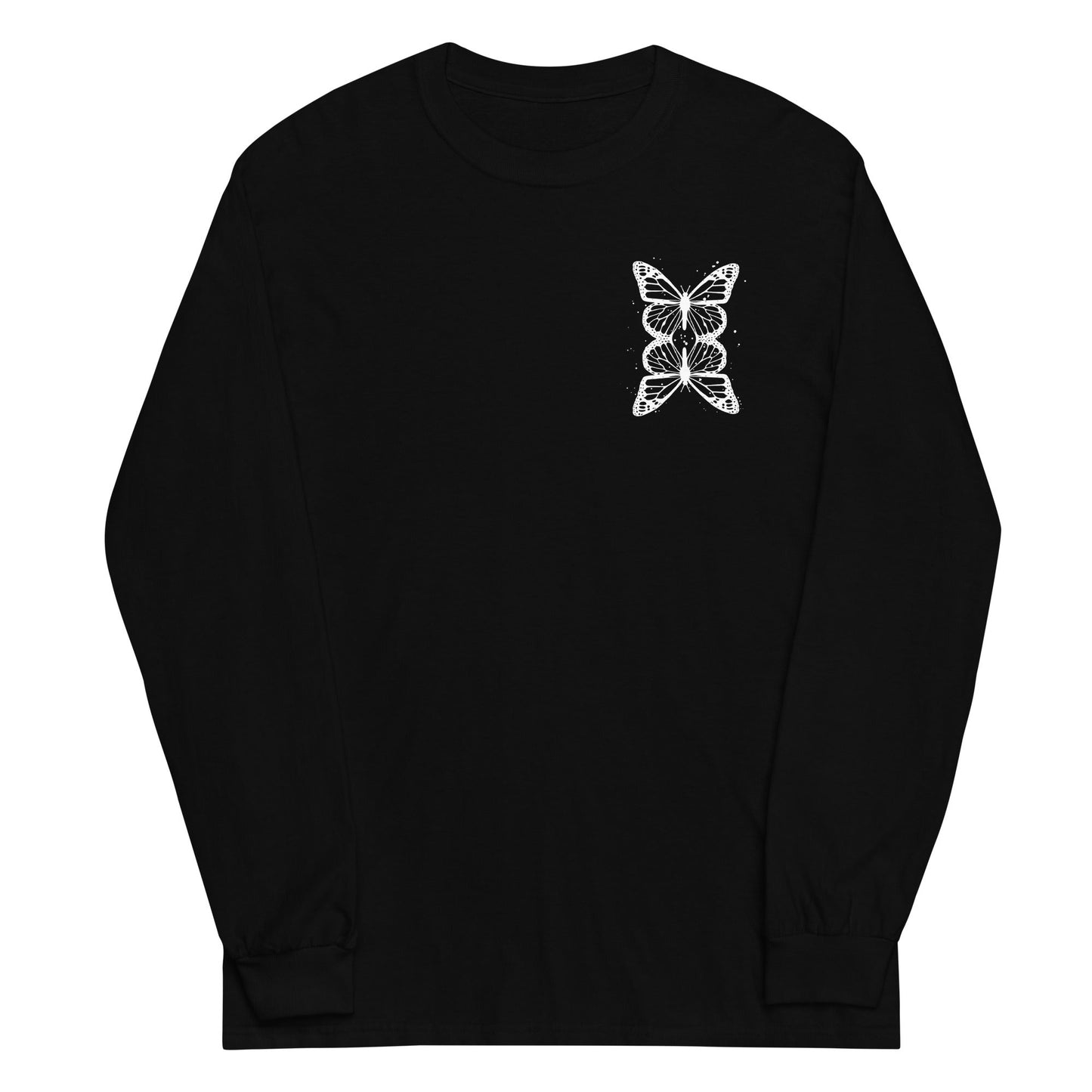 Black long sleeve Butterfly Tee, Front, Christian Apparel