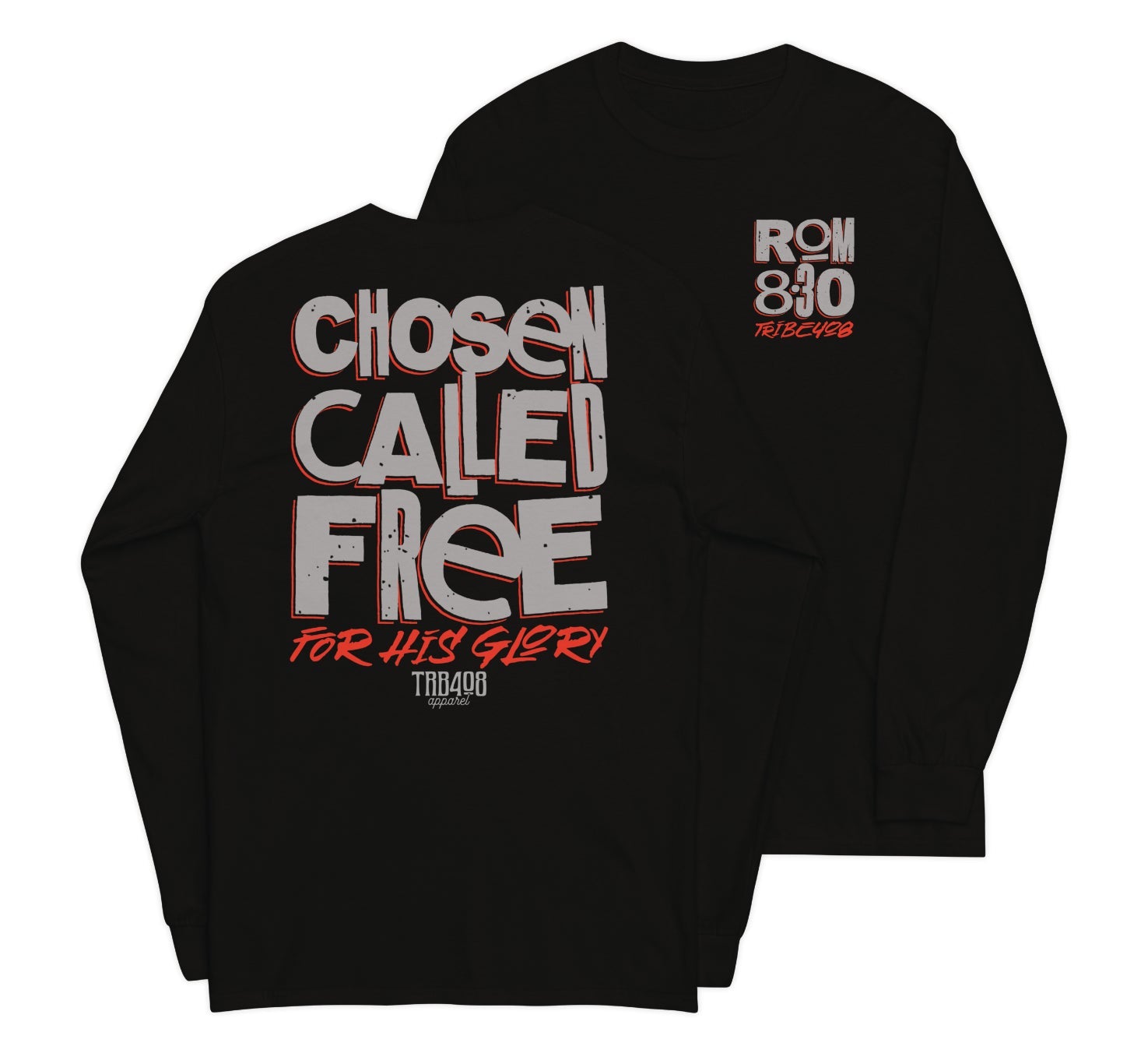 Black long sleeve CCFG Tee, Front and Back, Christian Apparel