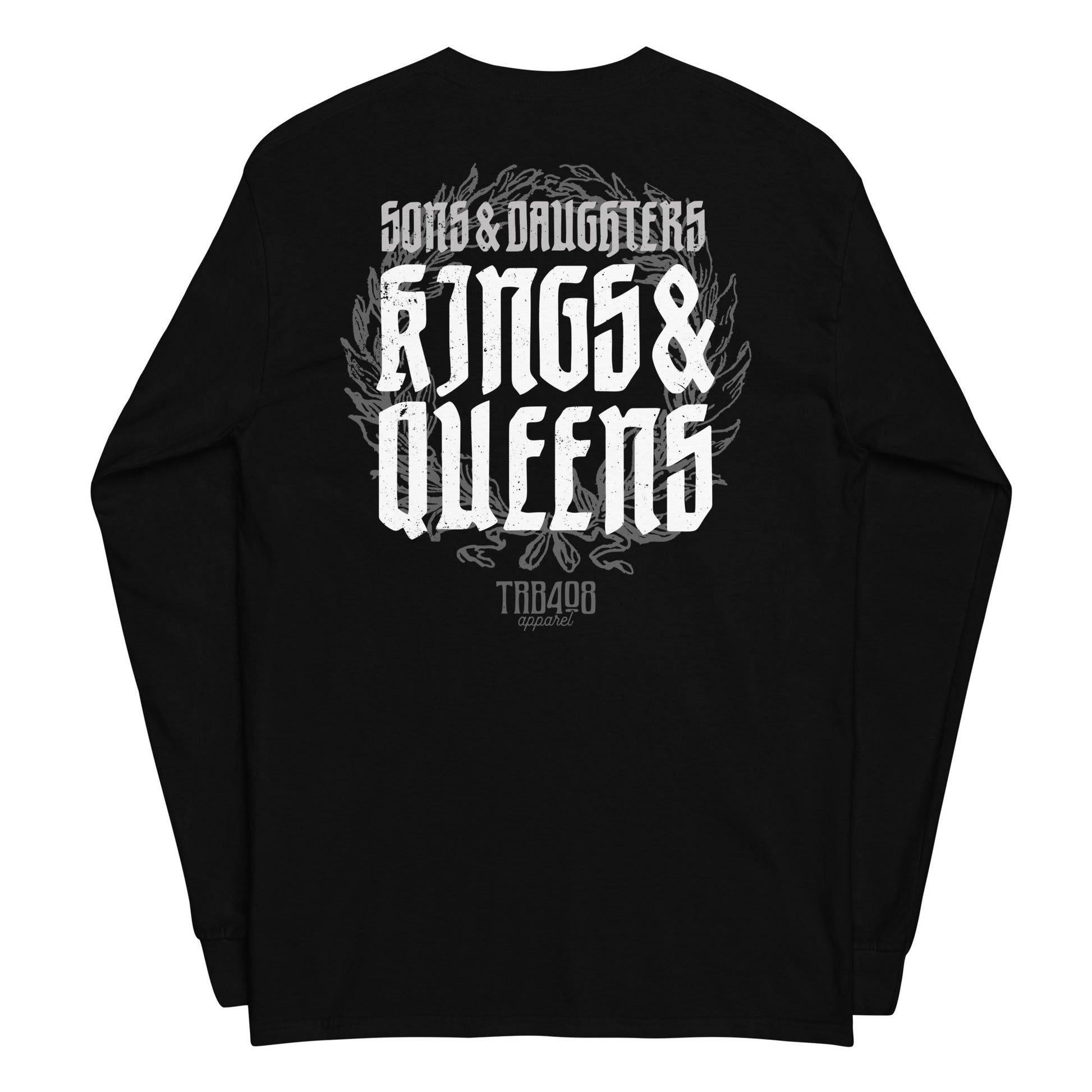 Black long sleeve Heirs Tee, Back, Christian Apparel