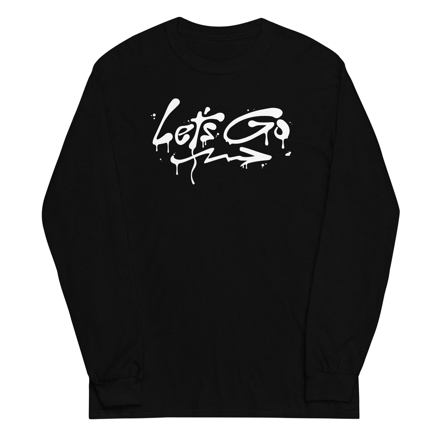 Black long sleeve Let's Go Tee, Front, Christian Apparel