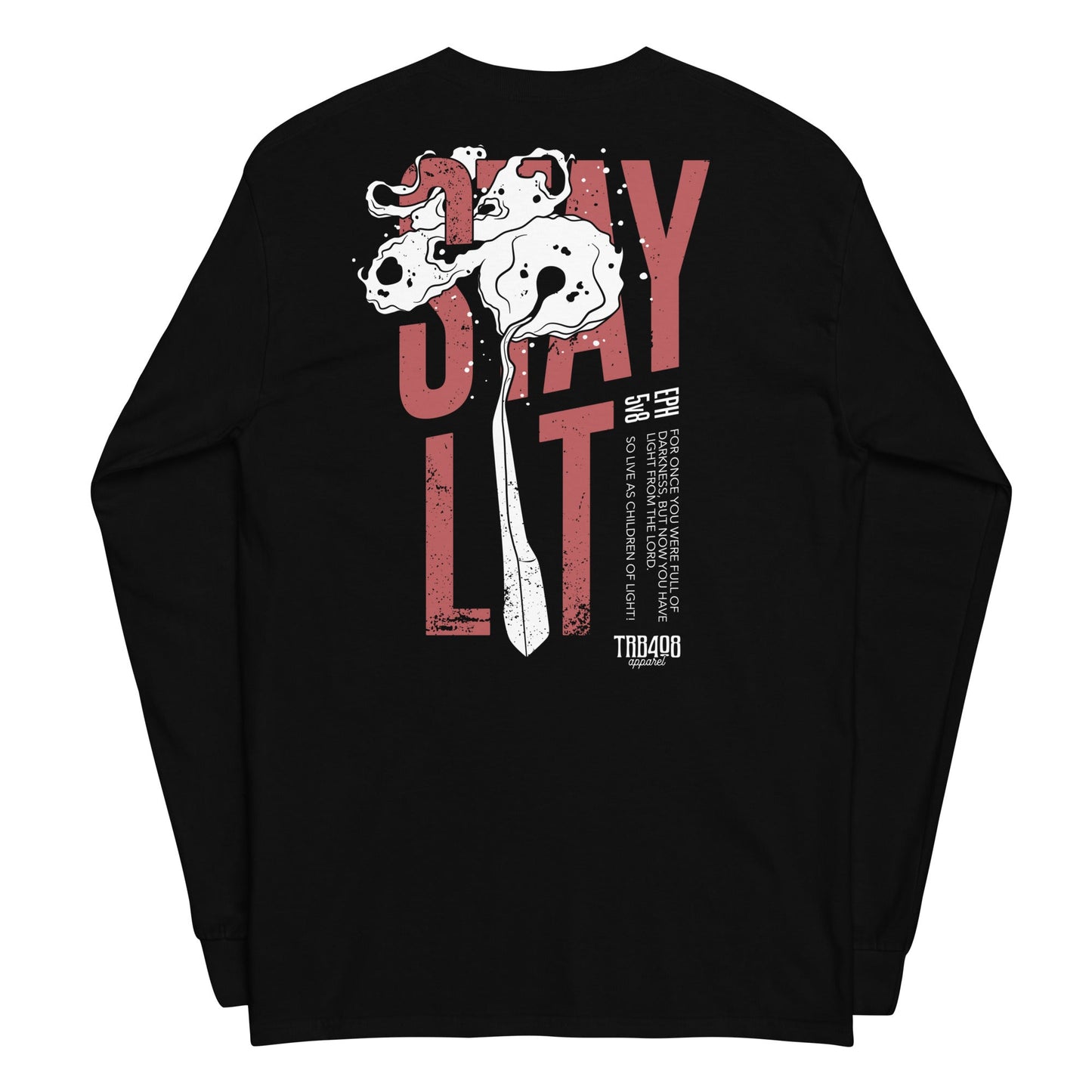 Black long sleeve Lit Tee, Back, Christian Apparel