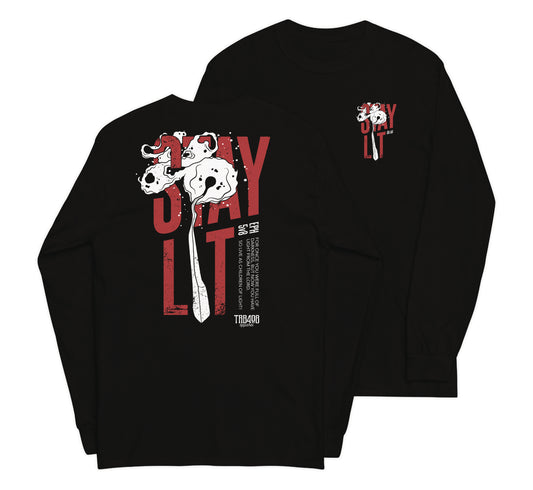 Black long sleeve Lit Tee, Front and Back, Christian Apparel