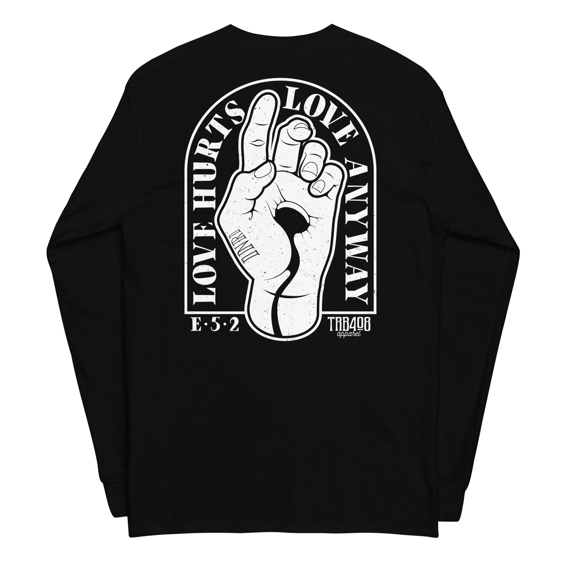 Black long sleeve Love Anyway Tee, Back, Christian Apparel