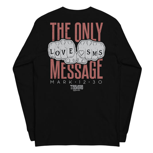 Black long sleeve Love Message Tee, Back, Christian Apparel