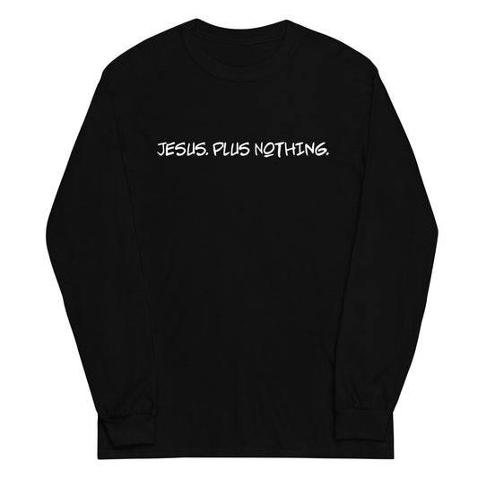 Black long sleeve Nothing Tee, Front, Christian Apparel