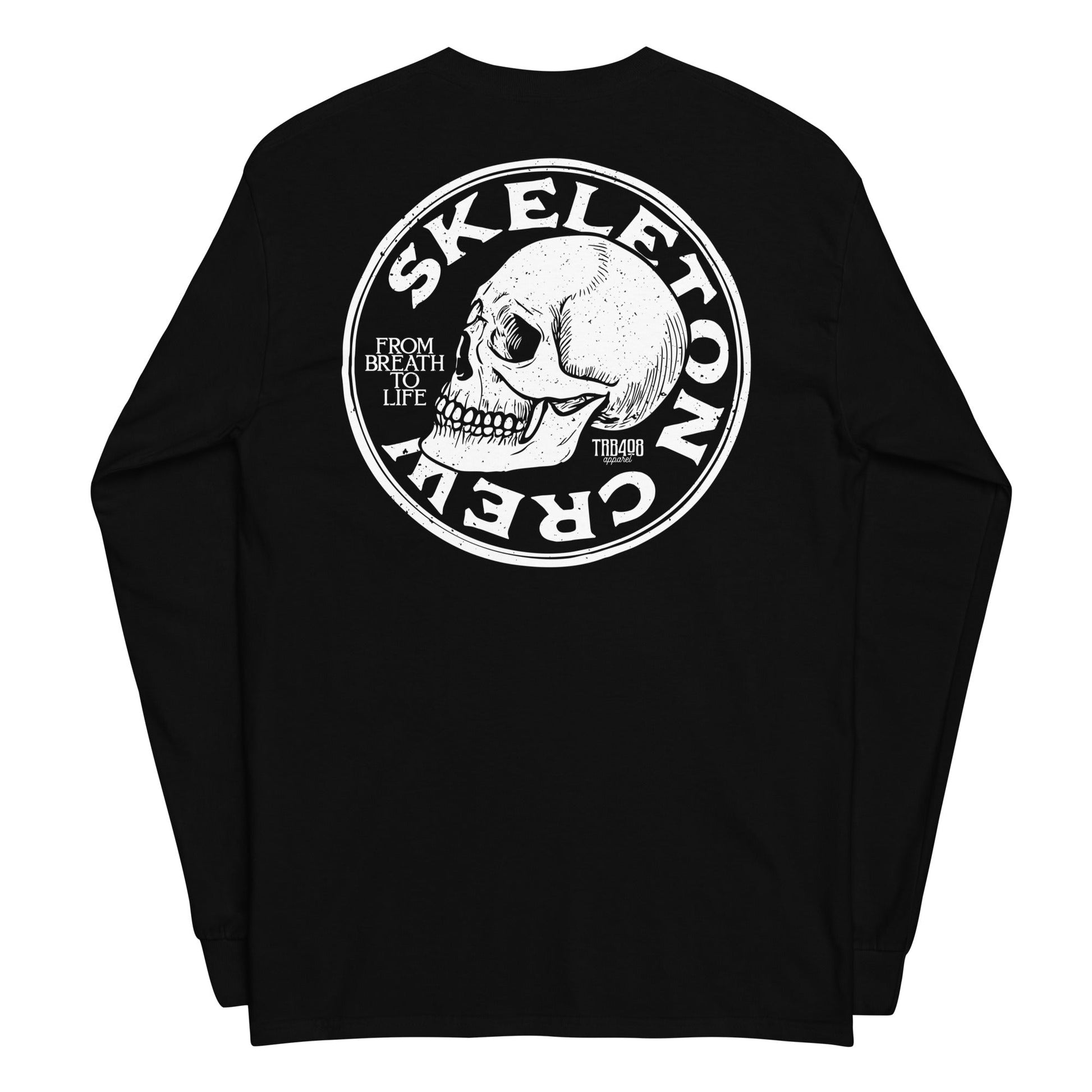Black long sleeve Skeleton Crew Tee, Back, Christian Apparel