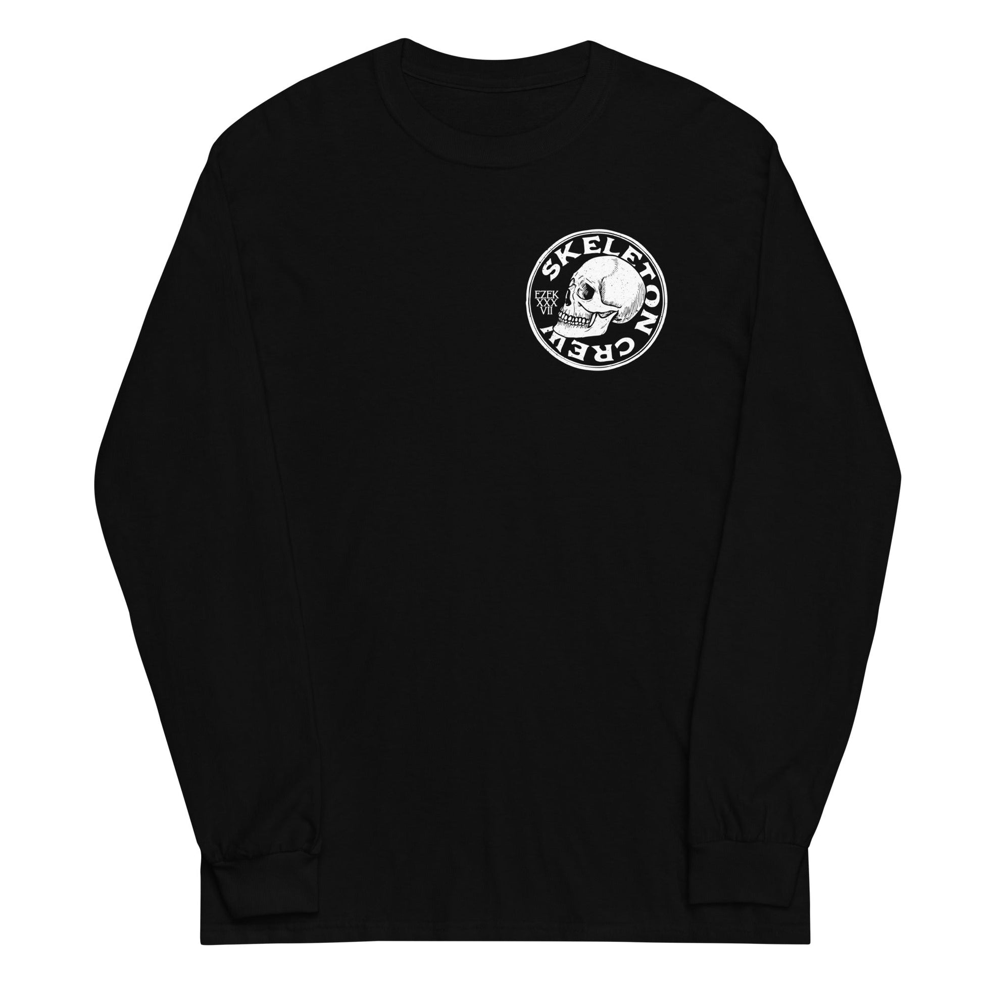 Black long sleeve Skeleton Crew Tee, Front, Christian Apparel
