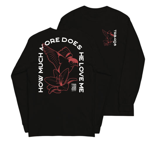 Black long sleeve Sparrow & Lily Tee, Front and Back, Christian Apparel