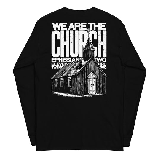 Black long sleeve The Church Tee, Back, Christian Apparel