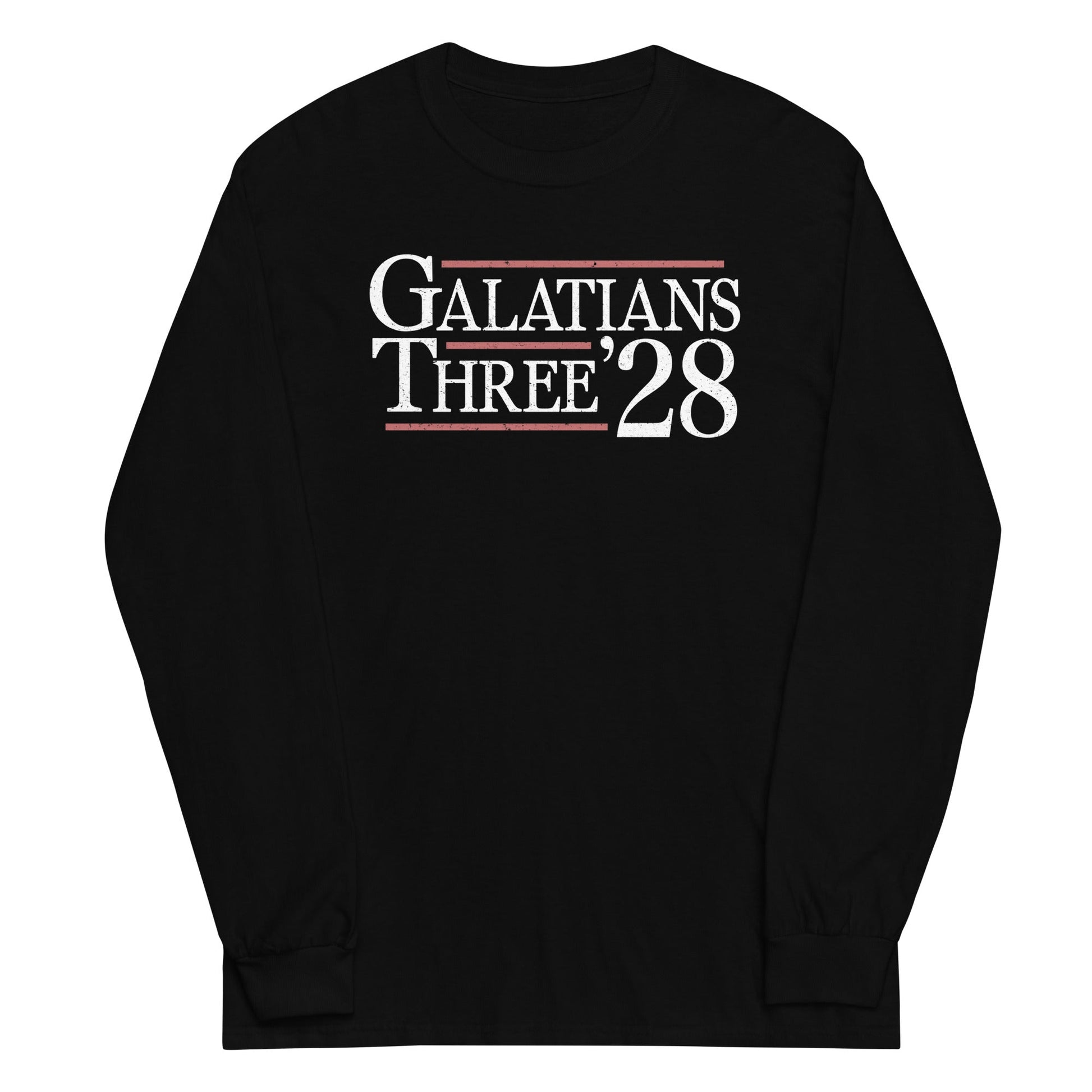 Black long sleeve Tribe '28 Tee, Front, Christian Apparel