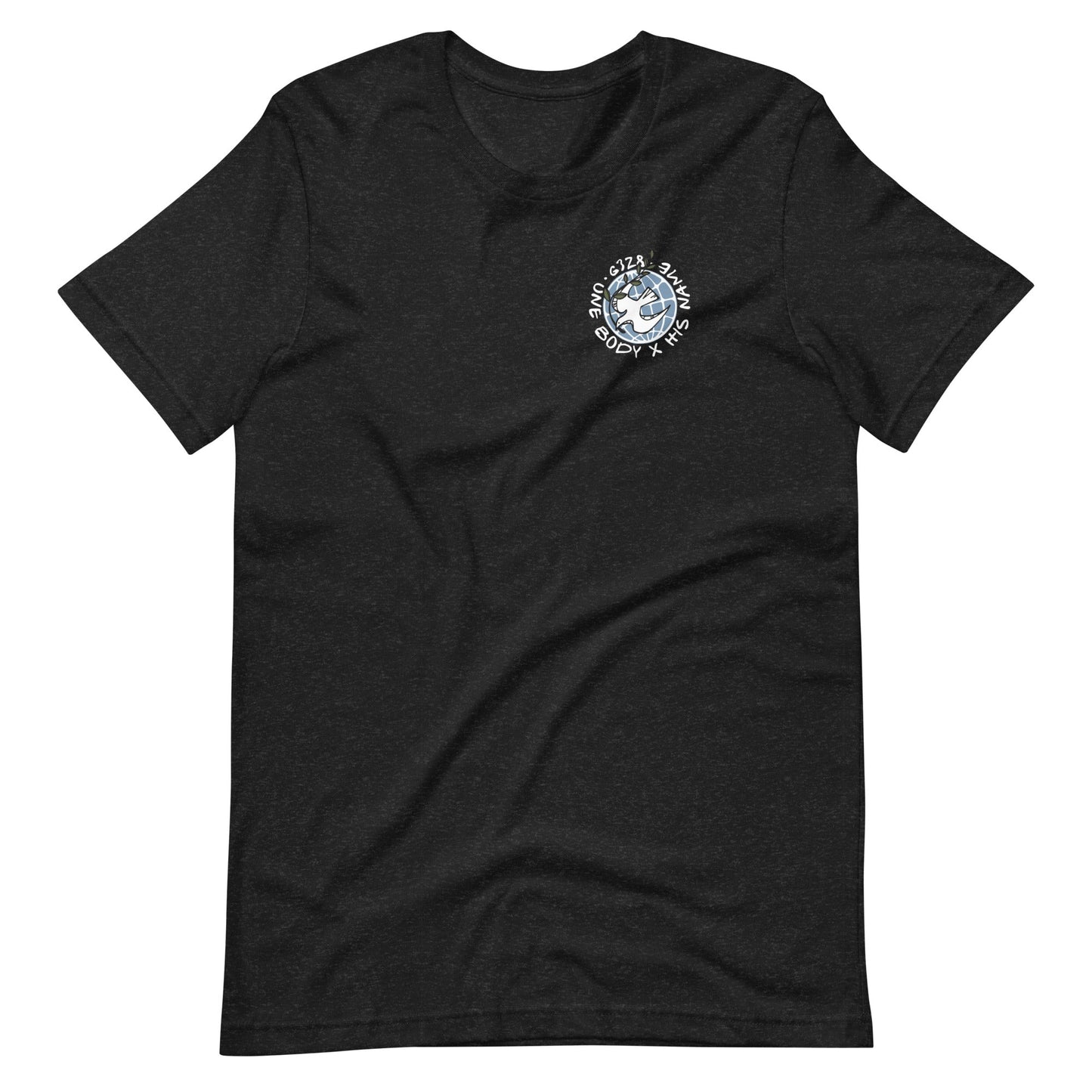 Black short sleeve G328 Globe Tee, Front, Christian Apparel