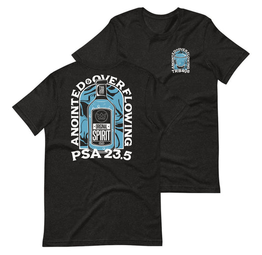 Black short sleeve A&O Tee, Front and Back, Christian Apparel