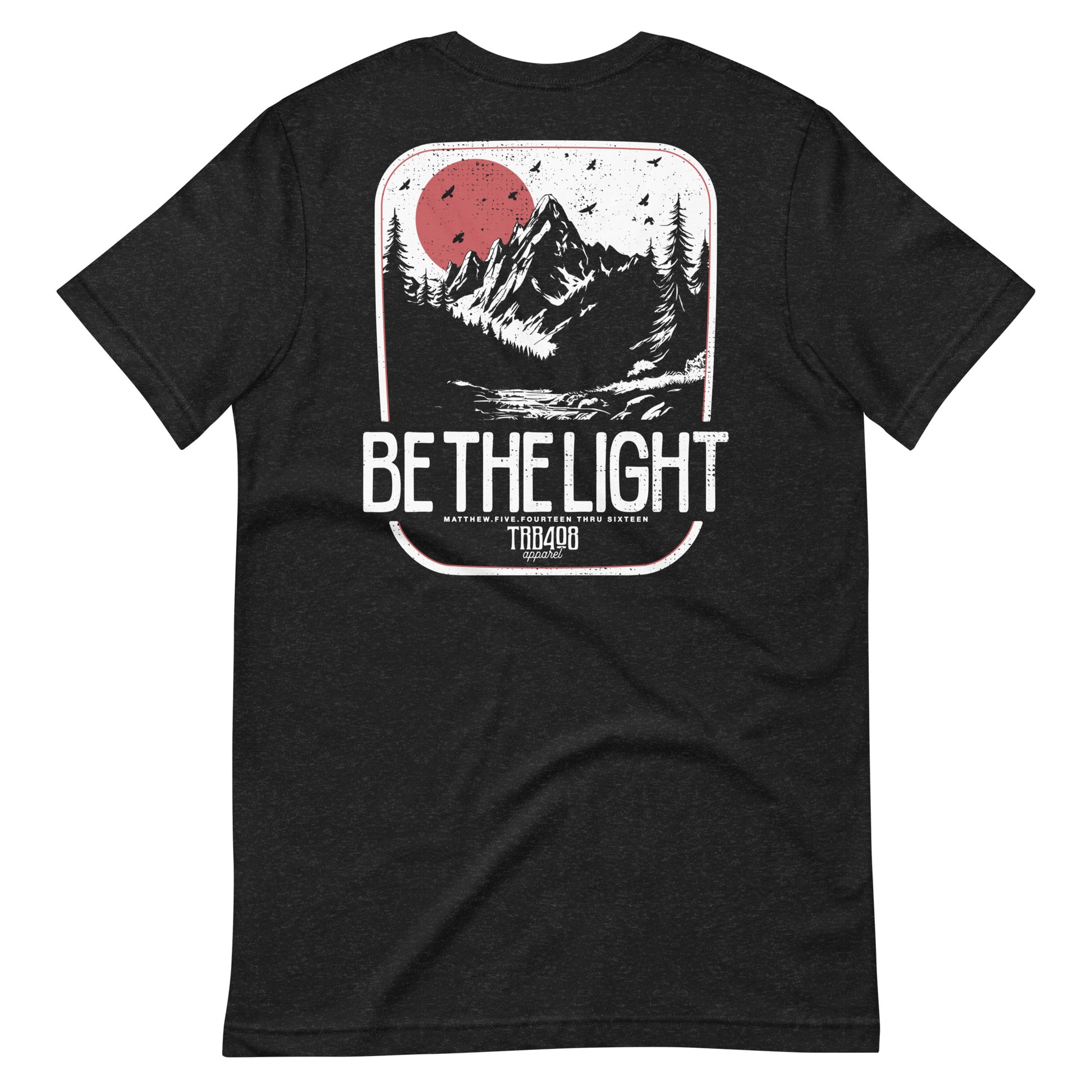 Black short sleeve Be The Light Tee, Back, Christian Apparel