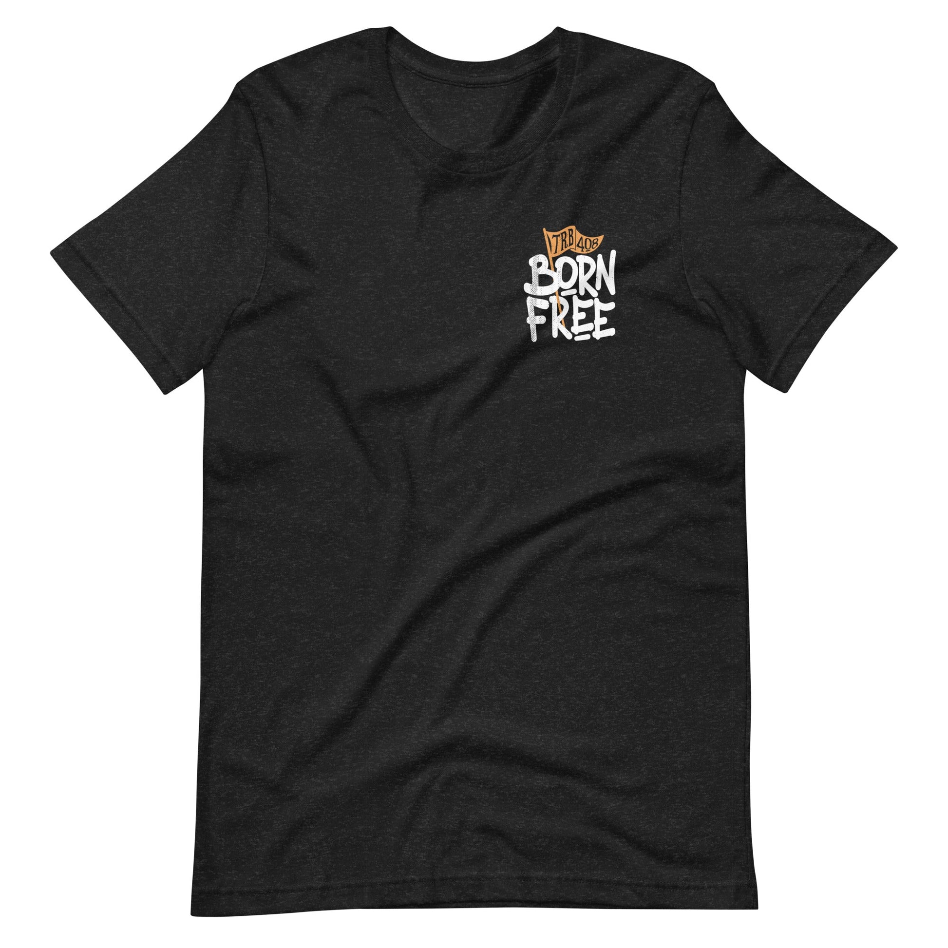 Black short sleeve Born Free Tee, Front, Christian Apparel