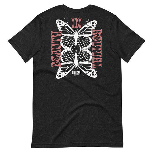 Black short sleeve Butterfly Tee, Back, Christian Apparel