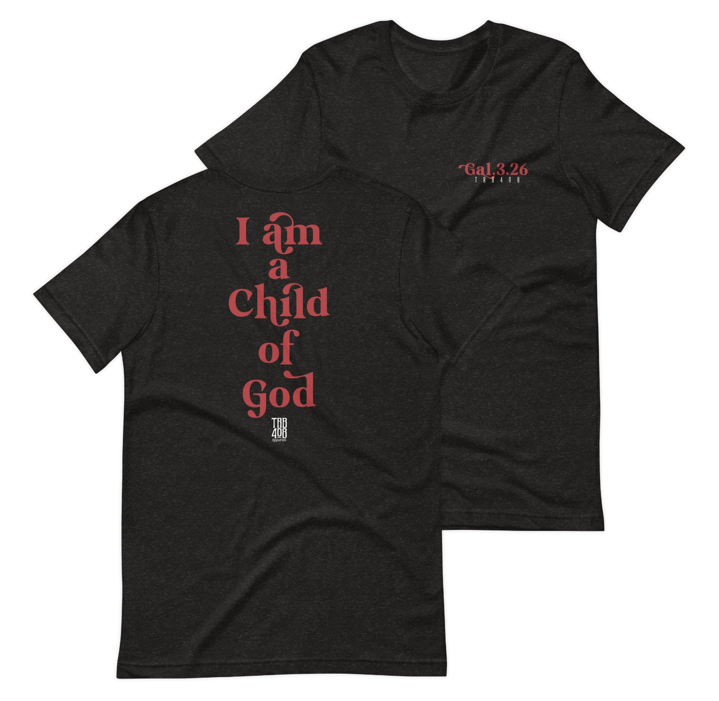 Black short sleeve Child Of God Tee, Front and Back, Christian Apparel