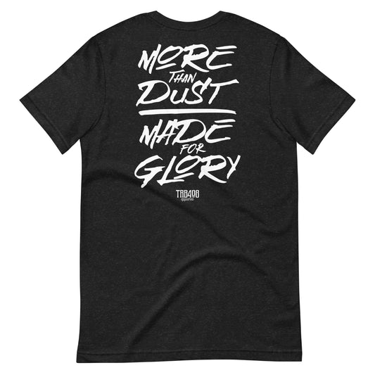 Black short sleeve Dust & Glory Tee, Back, Christian Apparel
