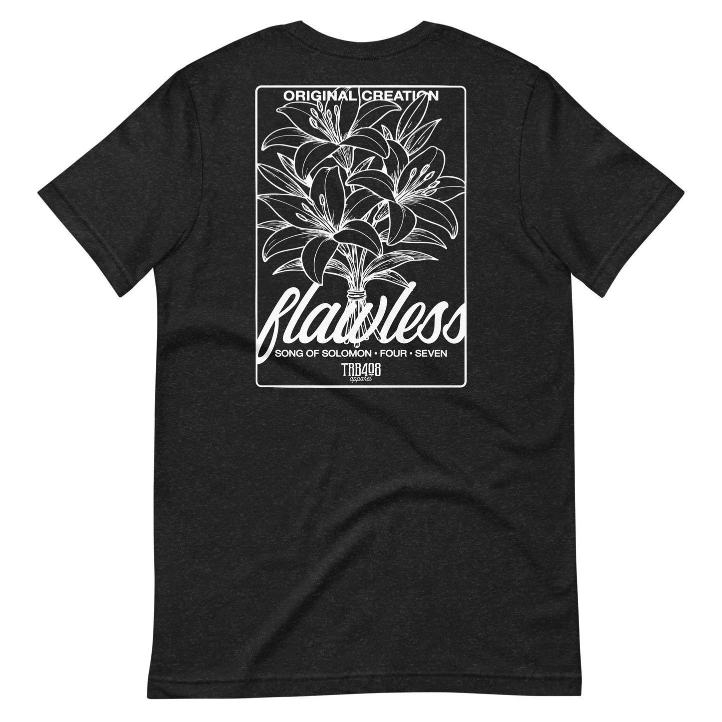 Black short sleeve Flawless Rose 2.0 Tee, Back, Christian Apparel