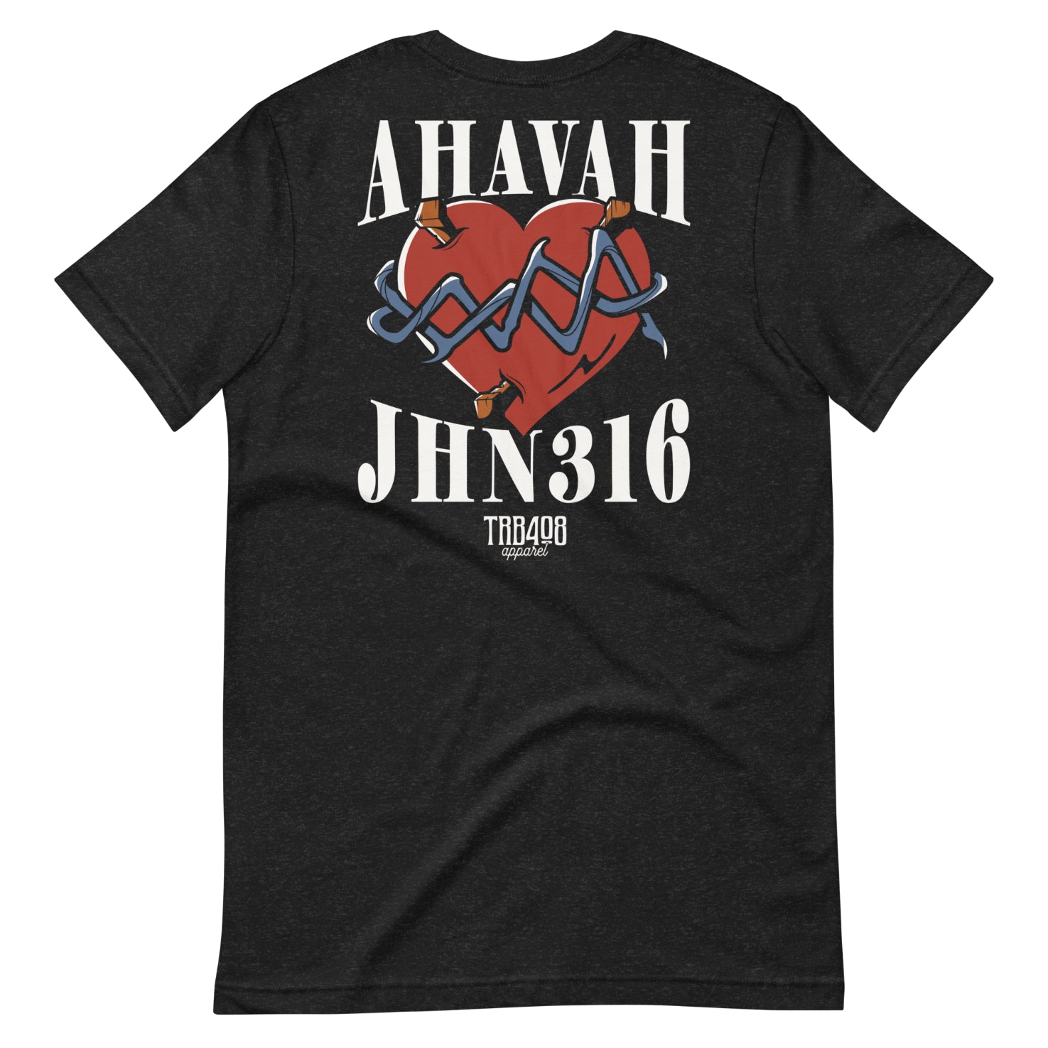 Black short sleeve His Big Love Tee, Back, Christian Apparel