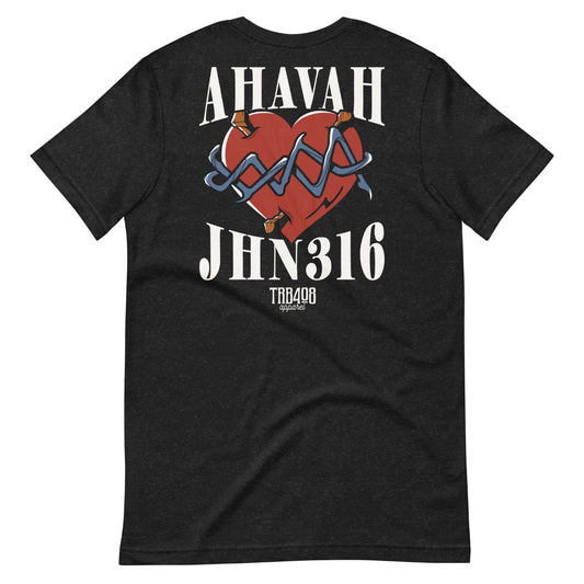 Black short sleeve His Big Love Tee, Back, Christian Apparel