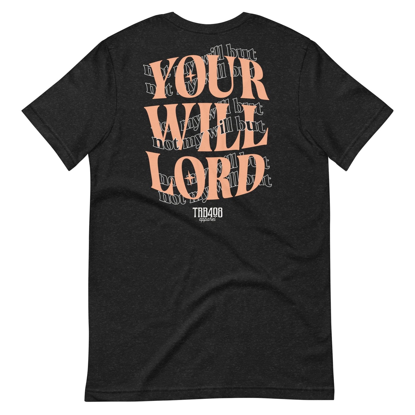 Black short sleeve His Will Tee, Back, Christian Apparel