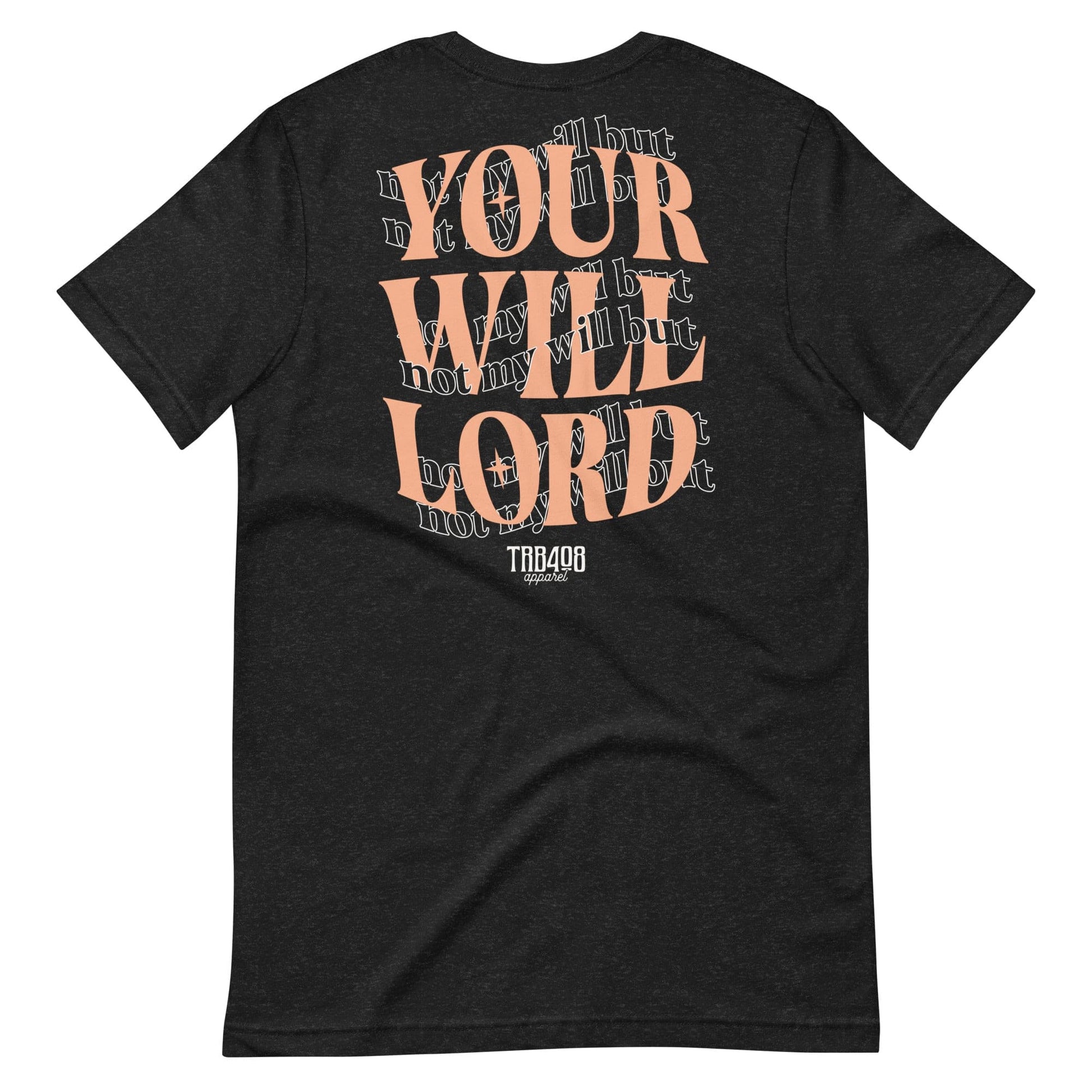 Black short sleeve His Will Tee, Back, Christian Apparel
