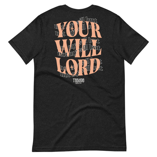 Black short sleeve His Will Tee, Back, Christian Apparel