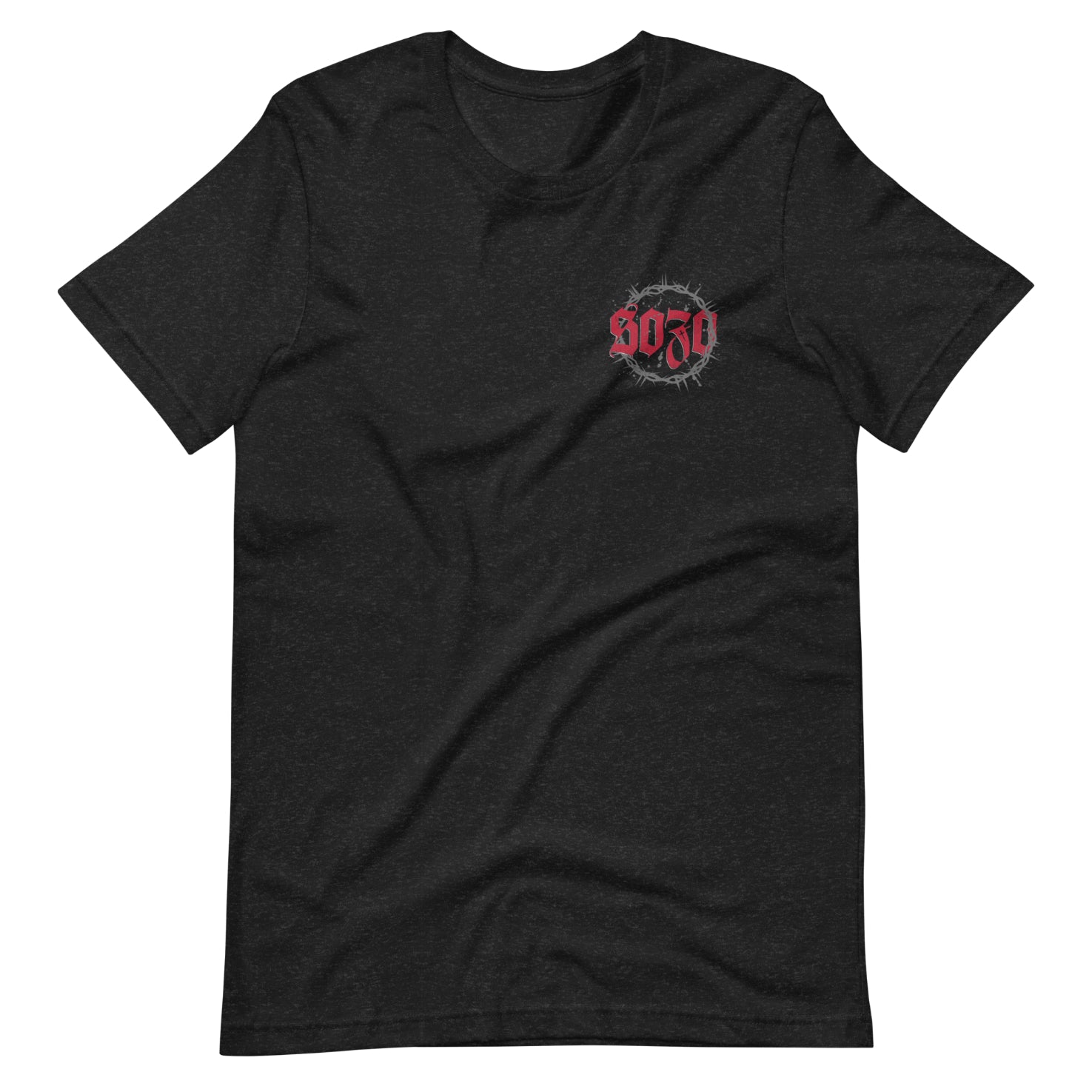 Black short sleeve Sozo Tee, Front, Christian Apparel