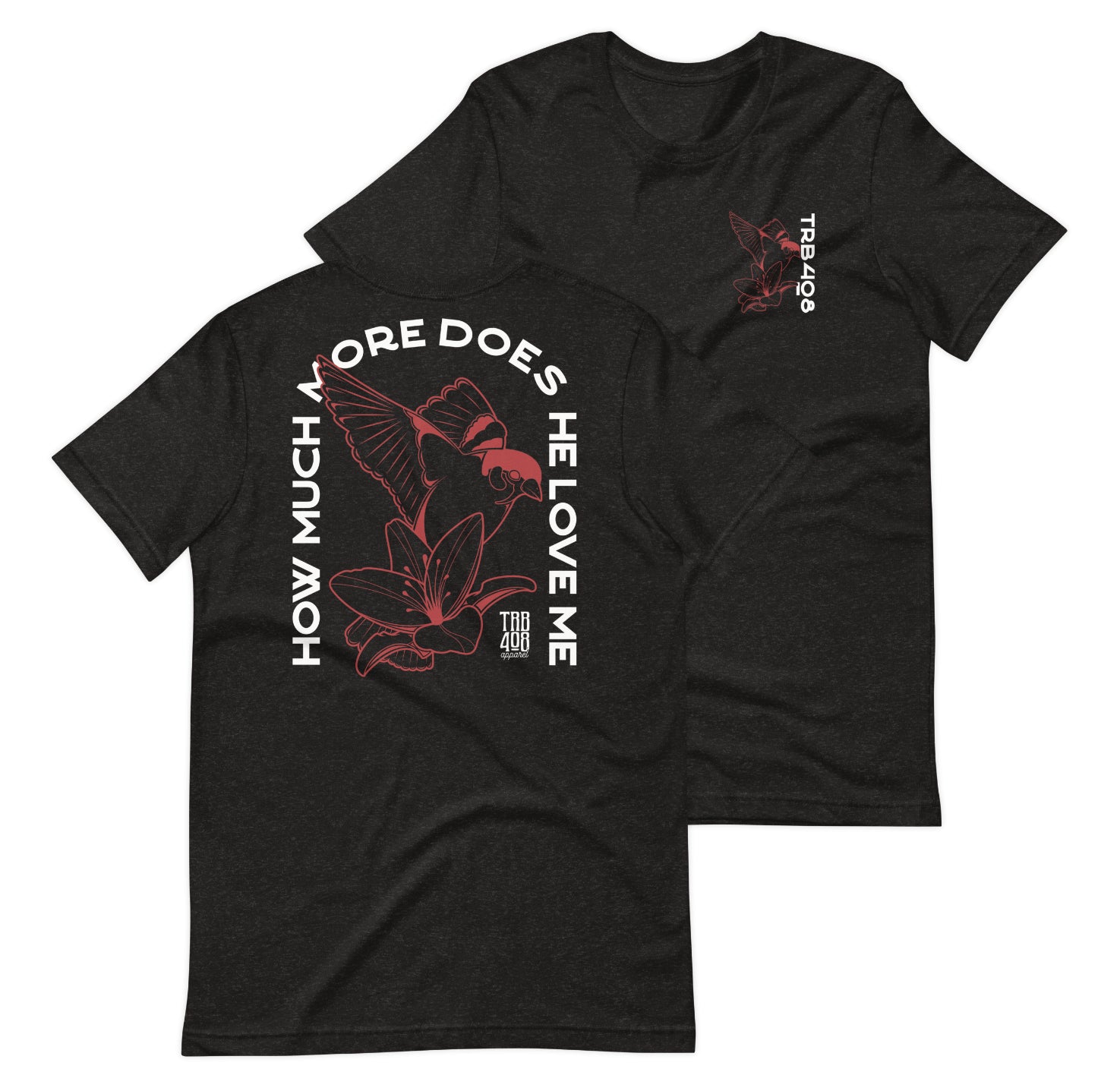 Black short sleeve Sparrow And Lily Tee, Front and Back, Christian Apparel