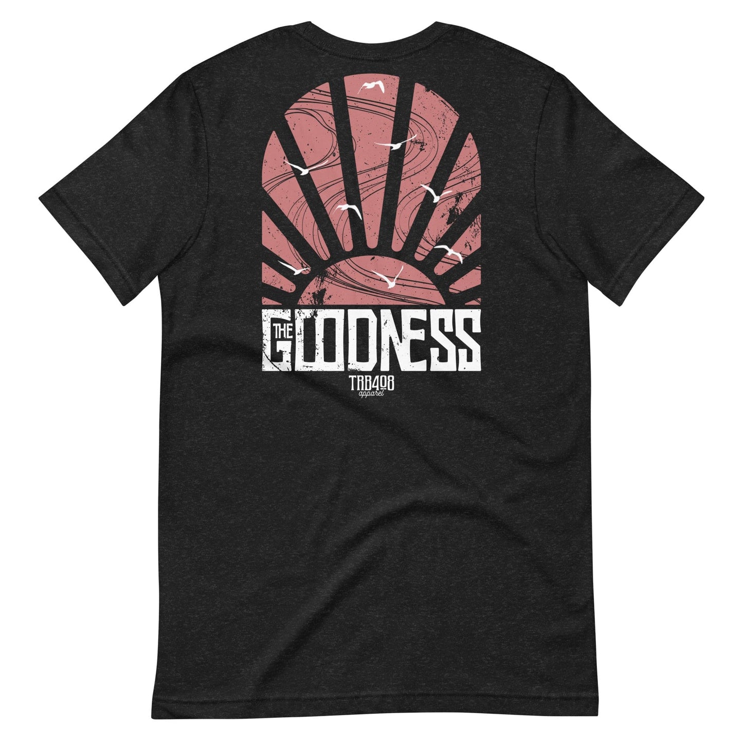 Black short sleeve The Goodness Tee, Back, Christian Apparel