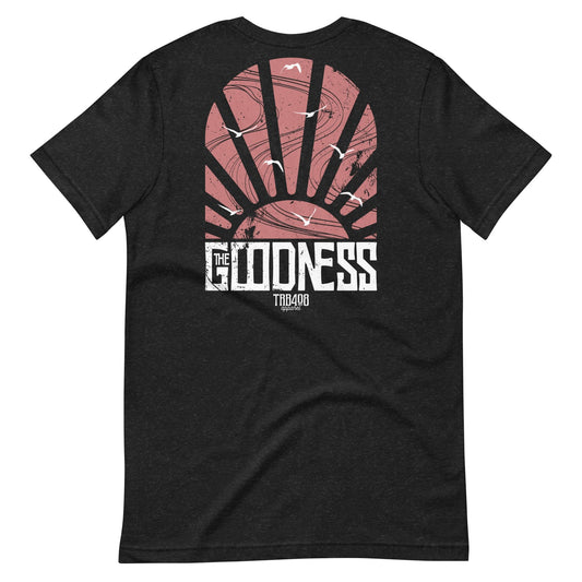 Black short sleeve The Goodness Tee, Back, Christian Apparel