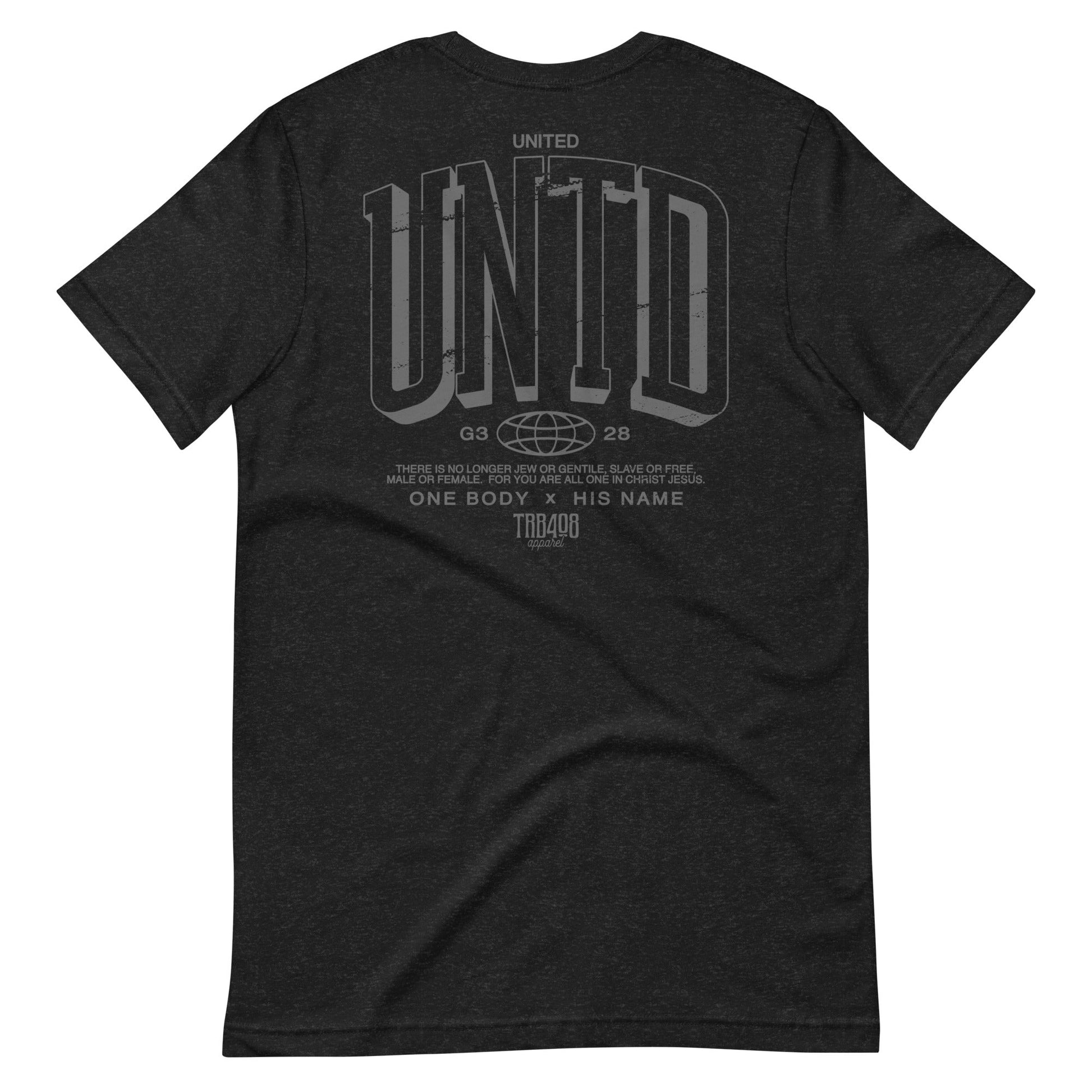 Black short sleeve The Tall UNTD Tee, Back, Christian Apparel