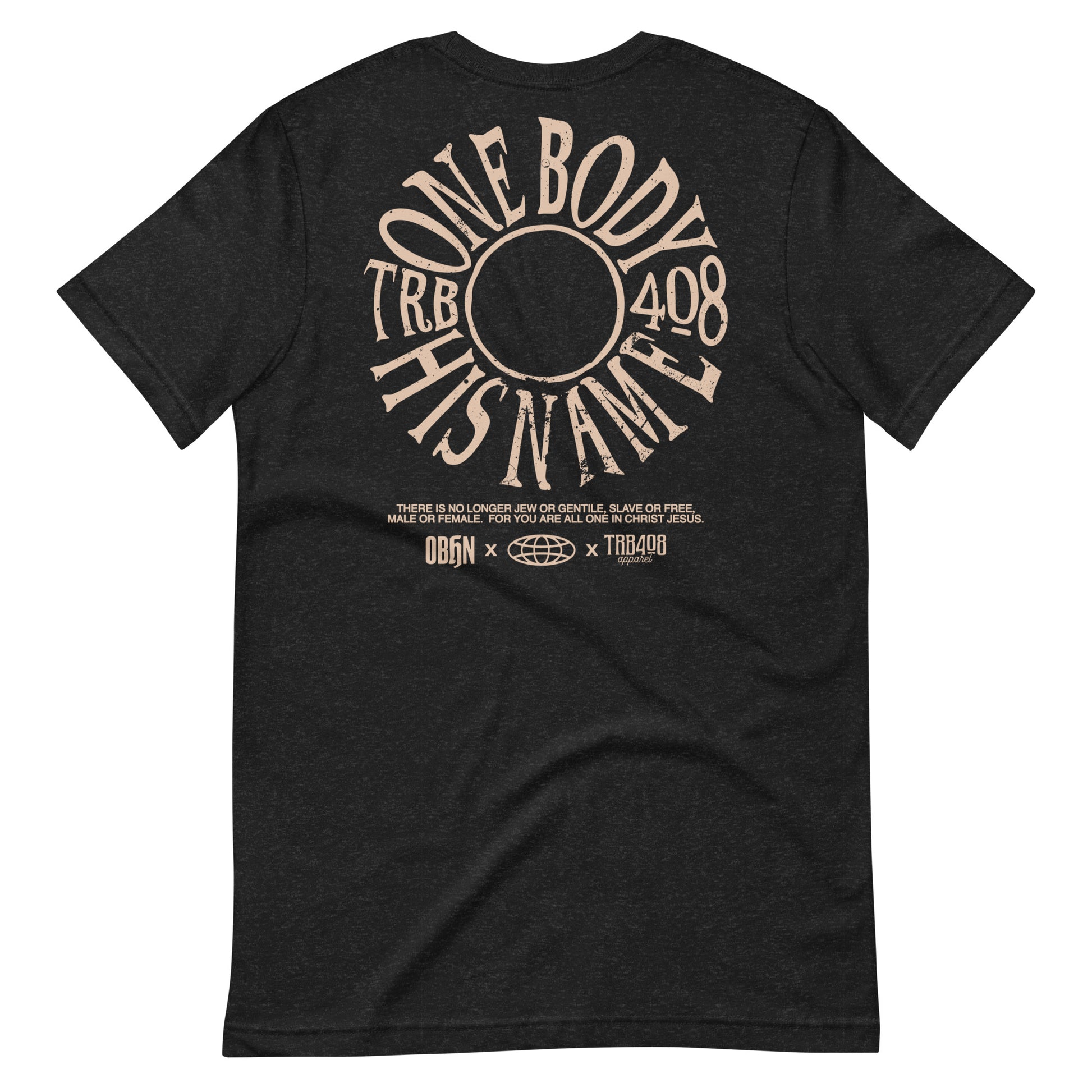 Black short sleeve The TRIBE Tee, Back, Christian Apparel