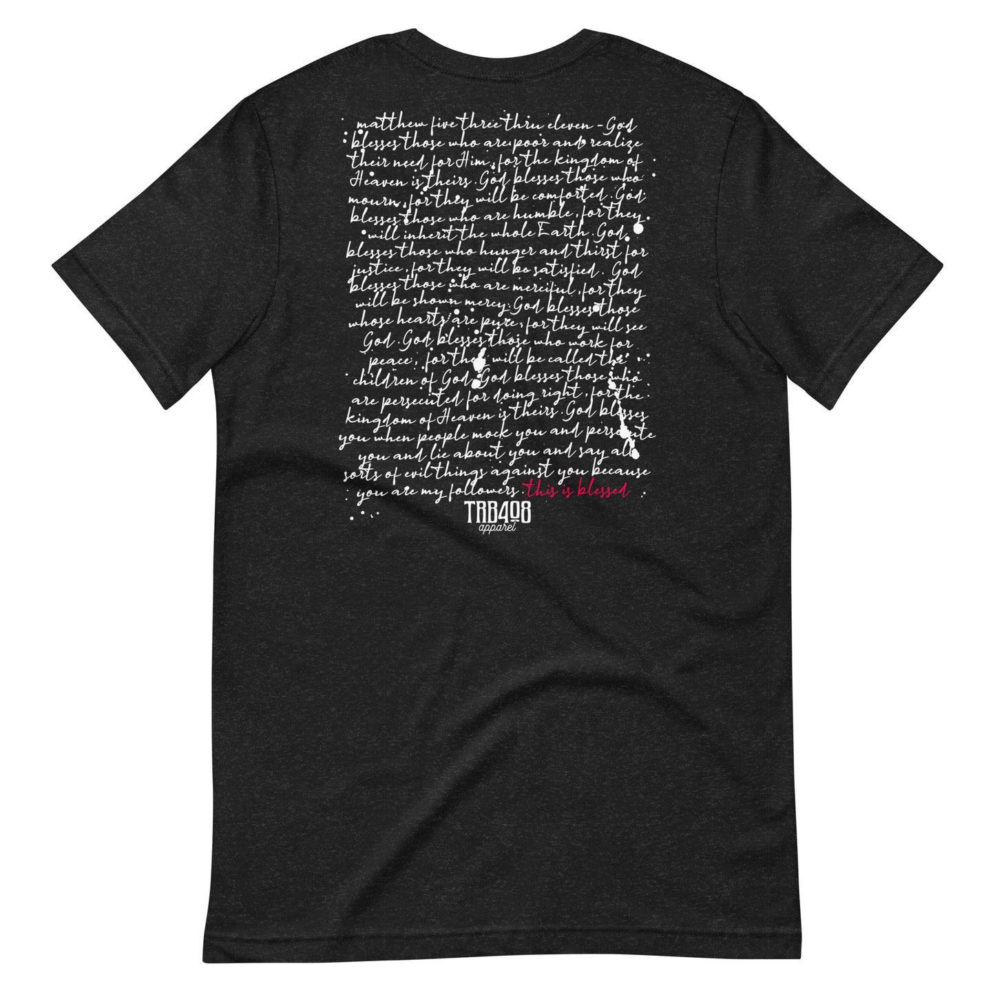 Black short sleeve This Is Blessed Tee, Back, Christian Apparel