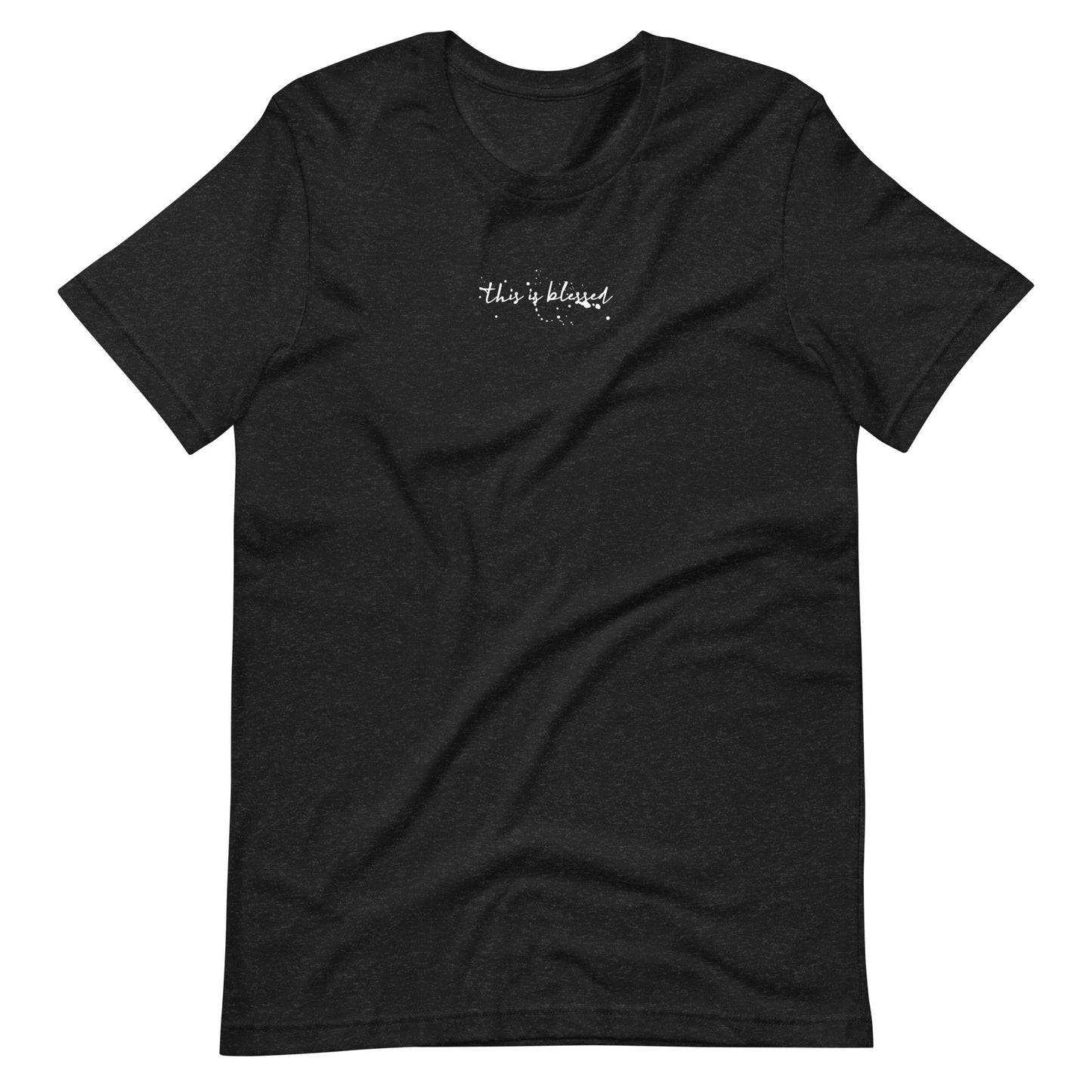 Black short sleeve This Is Blessed Tee, Front, Christian Apparel
