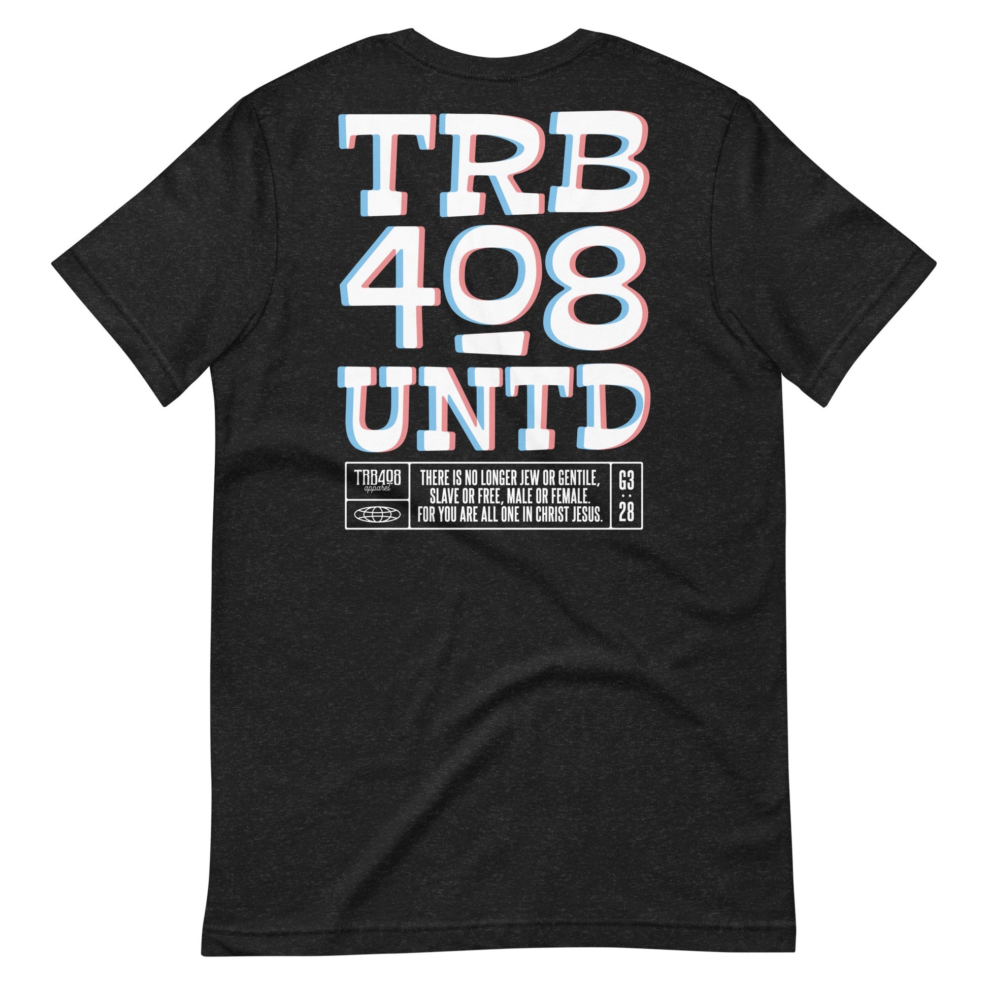 Black short sleeve Tribe 3D Tee, Back, Christian Apparel
