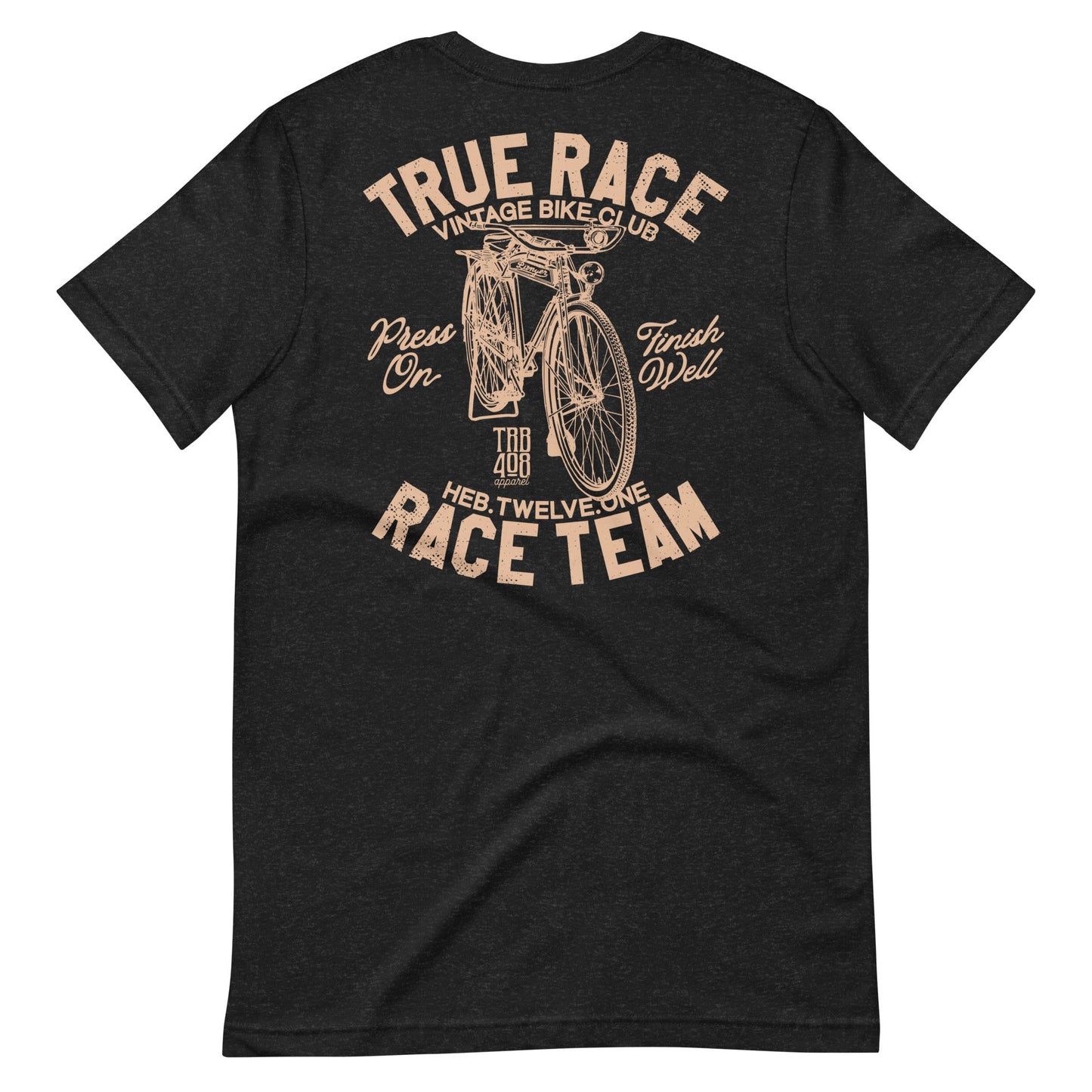 Black short sleeve True Race Tee, Back, Christian Apparel