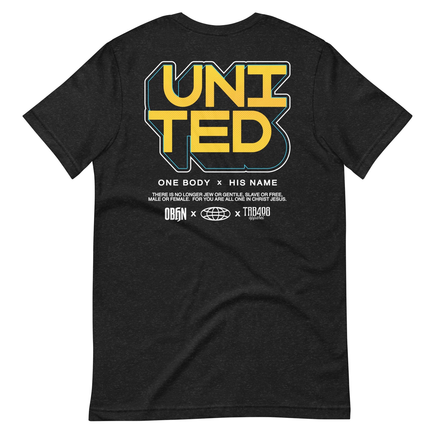 Black short sleeve United 3D Tee, Back, Christian Apparel