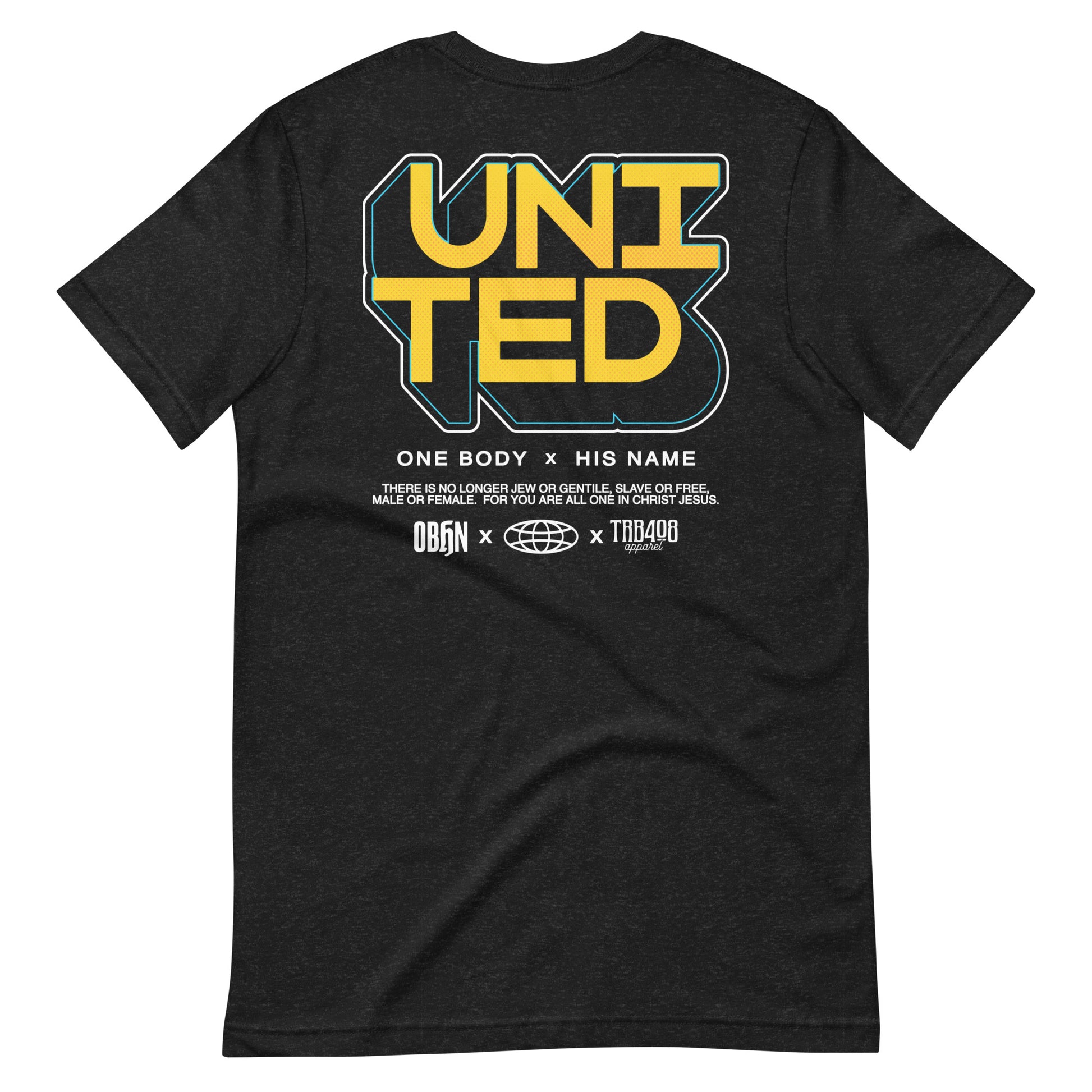 Black short sleeve United 3D Tee, Back, Christian Apparel