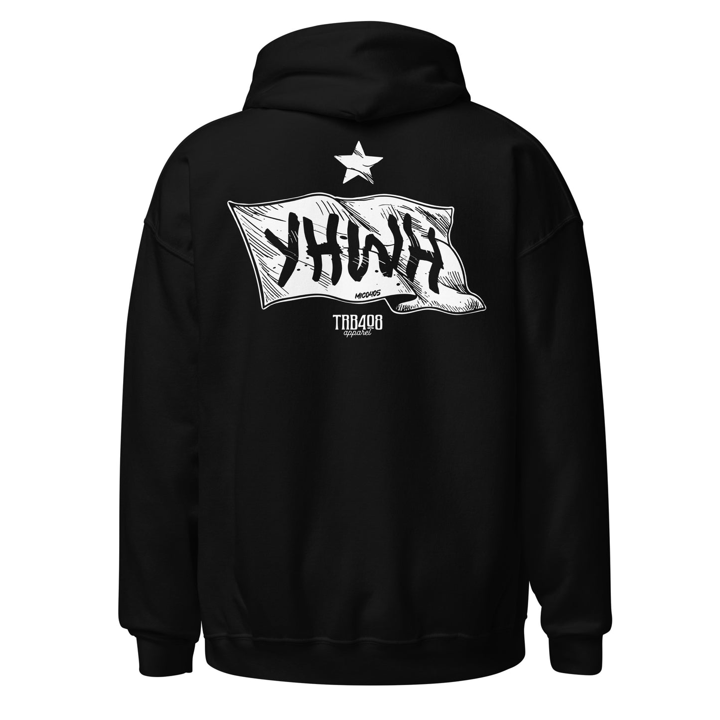 Black YHWH Flag Hoodie, Back, Christian Apparel