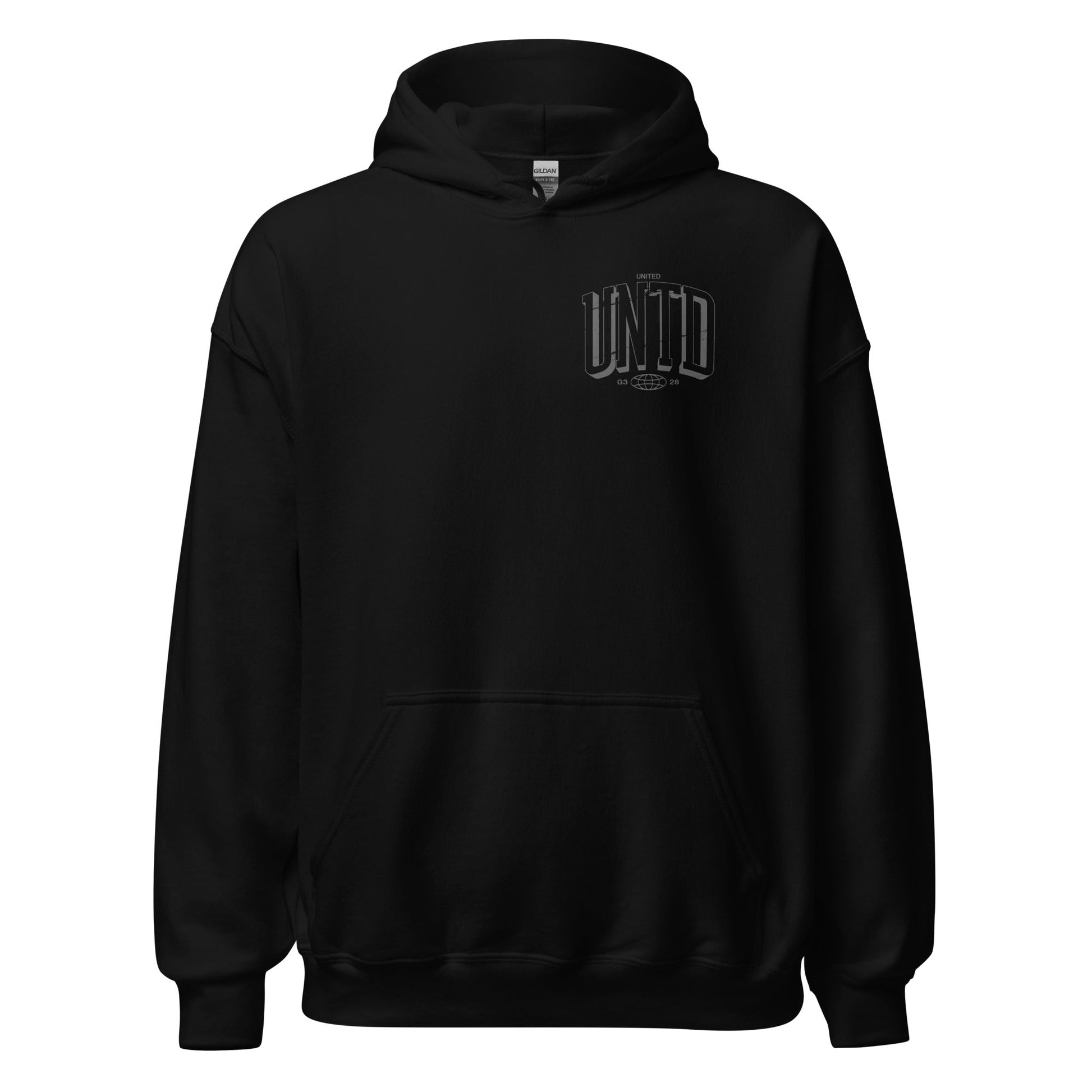 Black The Tall UNTD Hoodie, Front, Christian Apparel