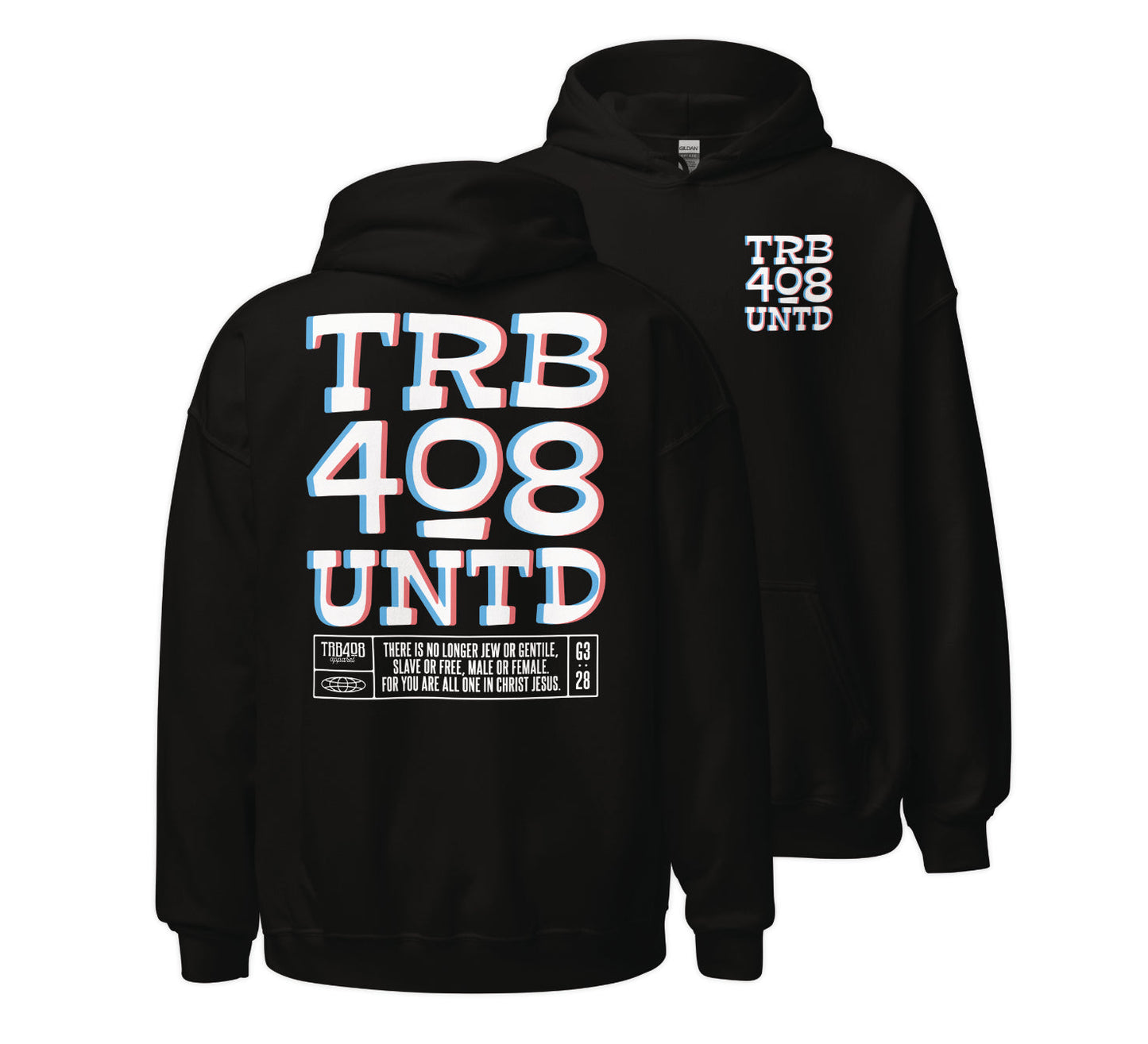 Black Tribe 3D Hoodie, Front and Back, Christian Apparel