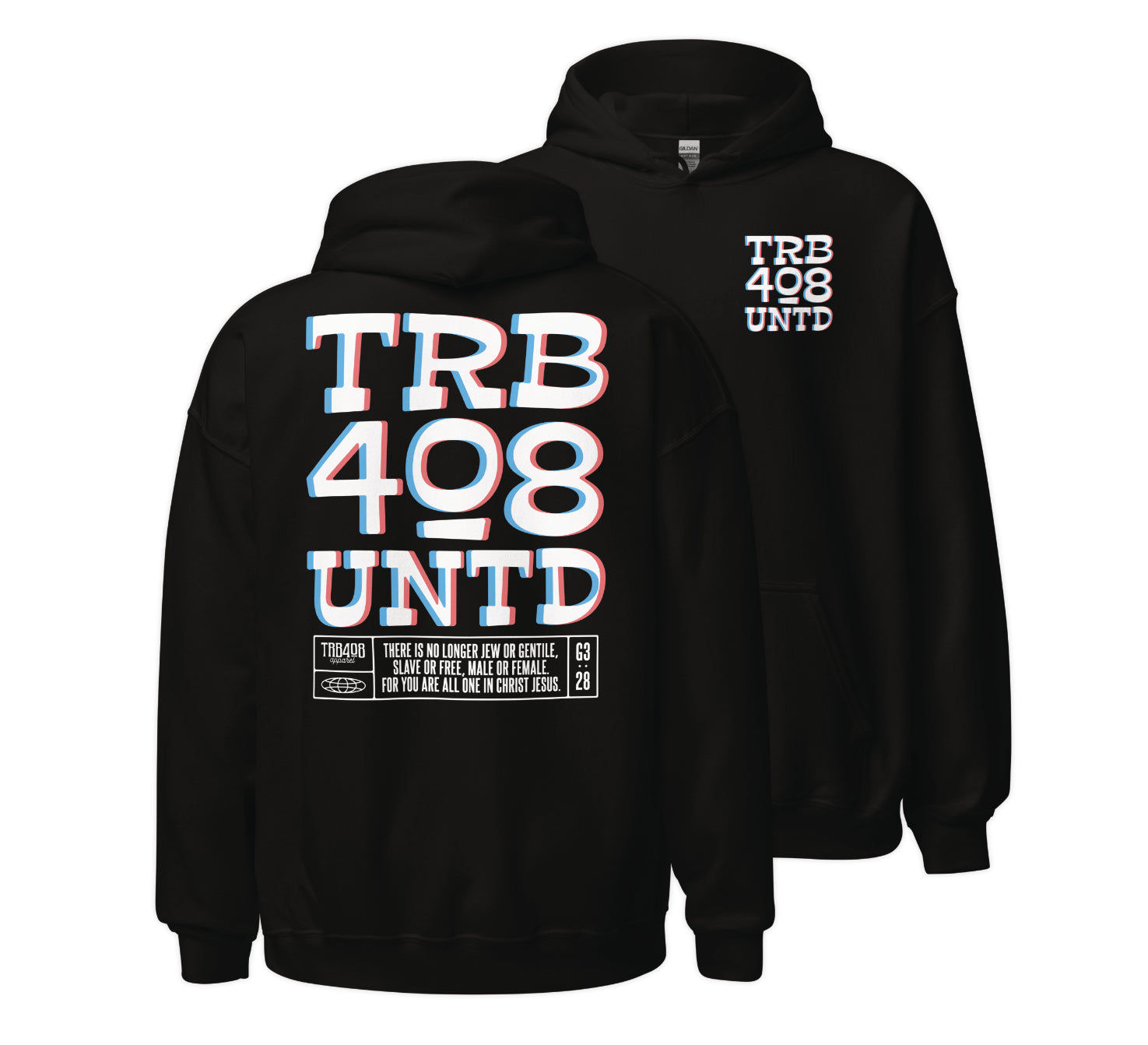 Black Tribe 3D Hoodie, Front and Back, Christian Apparel