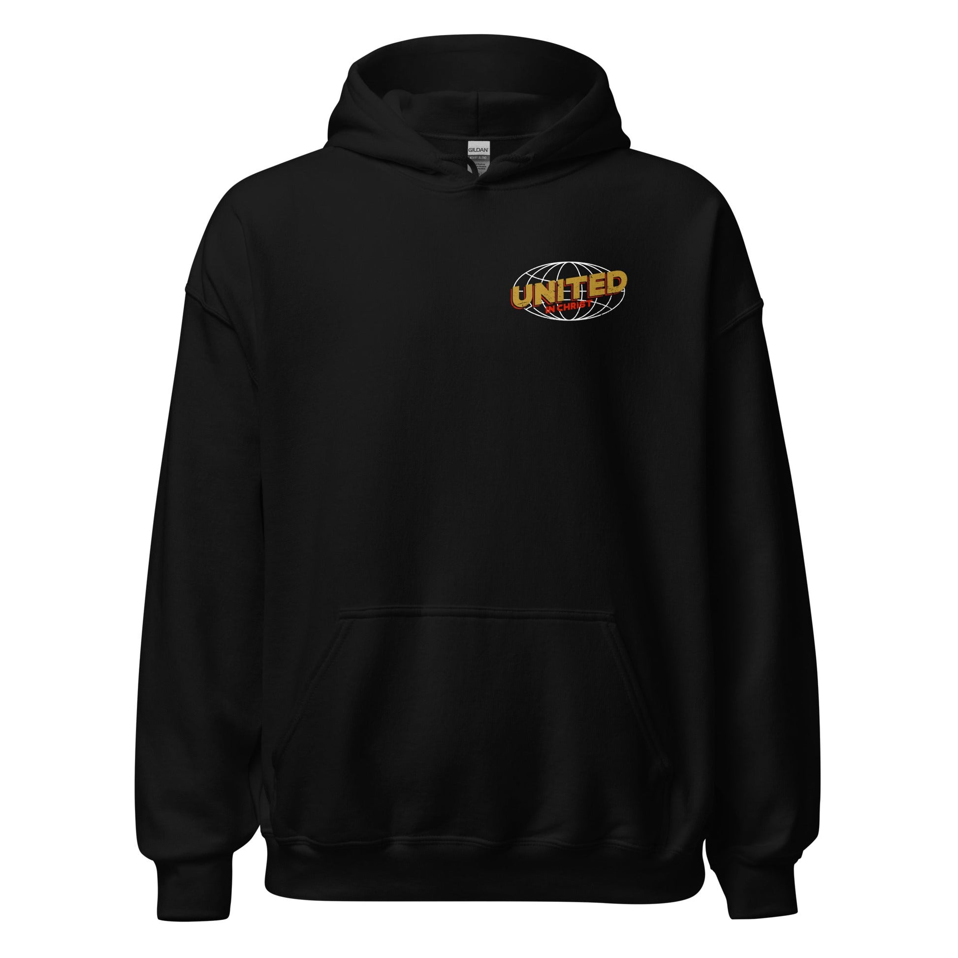 Black United Globe Hoodie, Front, Christian Apparel