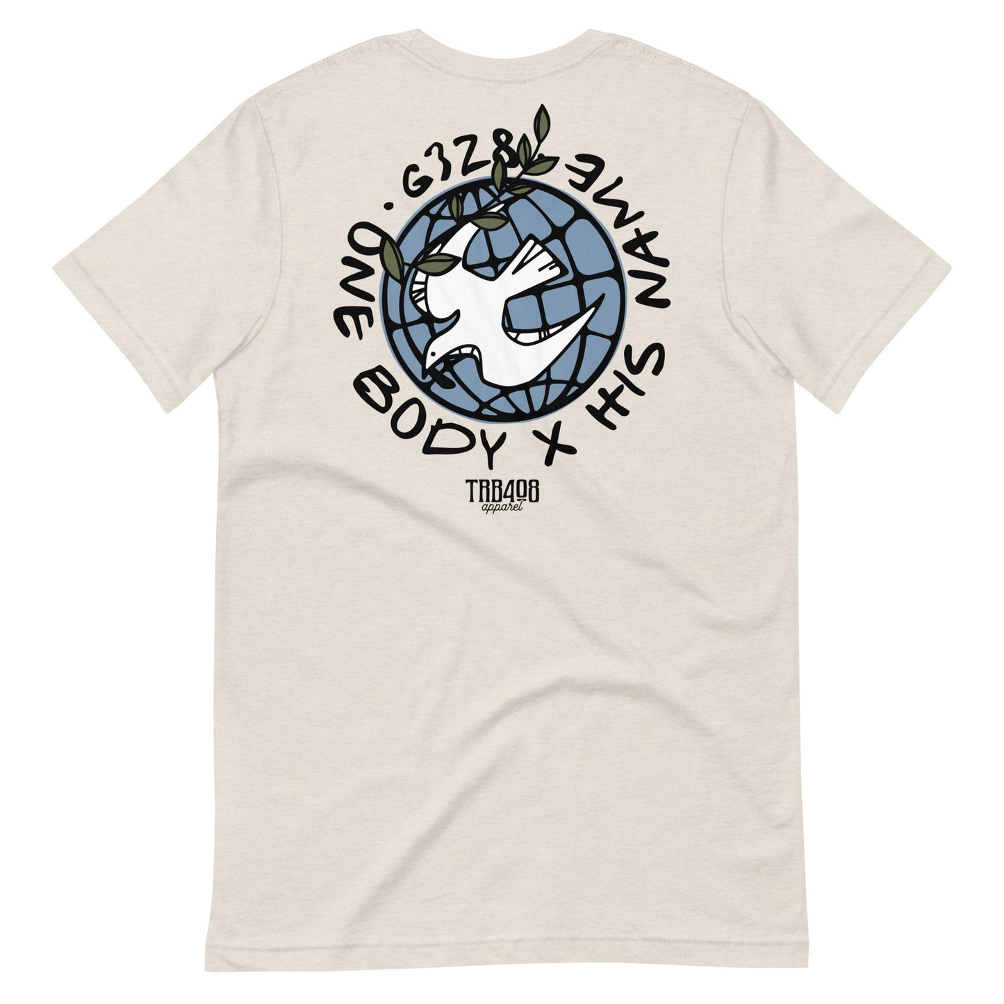 Dust short sleeve G328 Globe Tee, Back, Christian Apparel